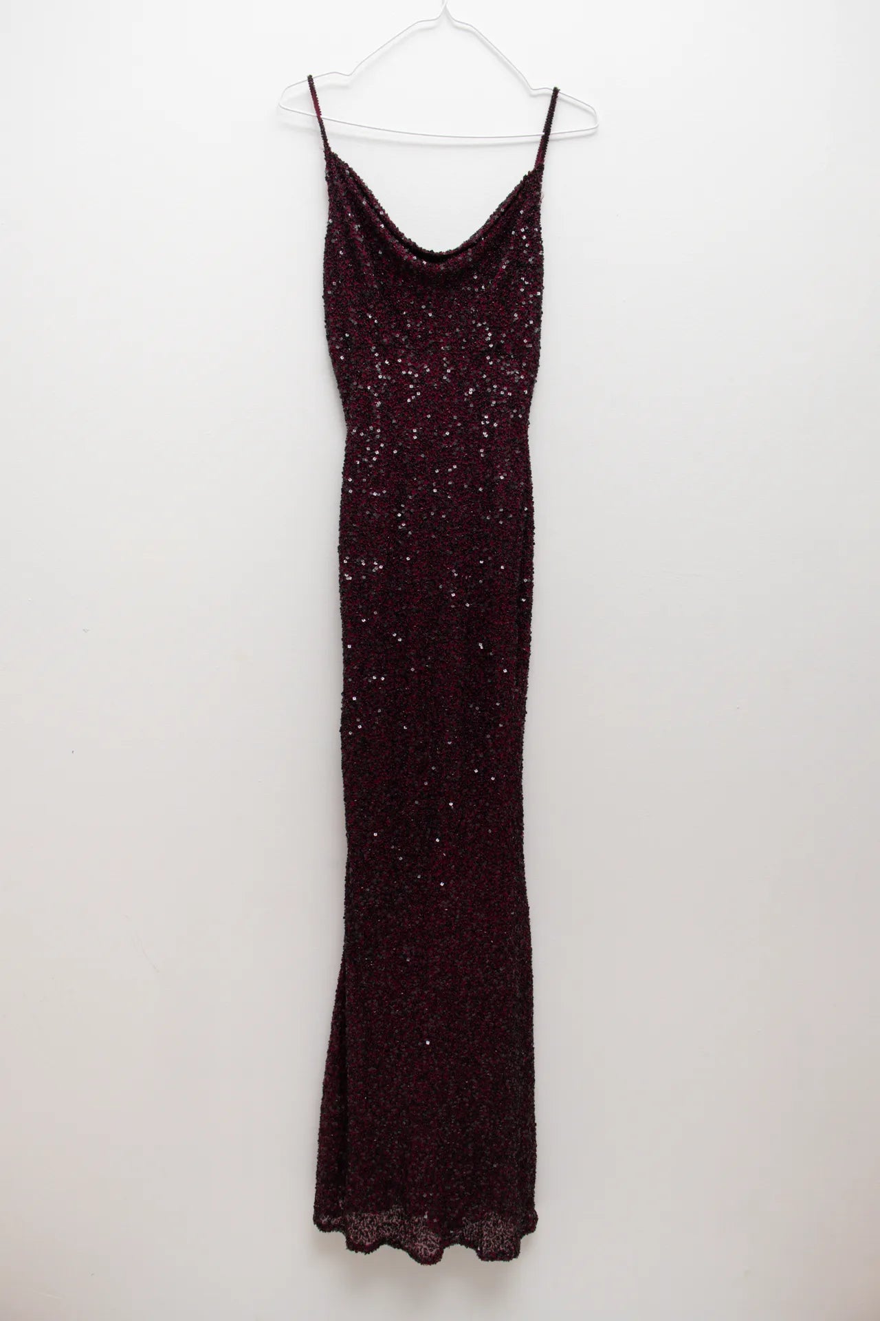 #157 Scala Beaded Cowl‑neck Evening Gown Red | c. 169 | Size 8