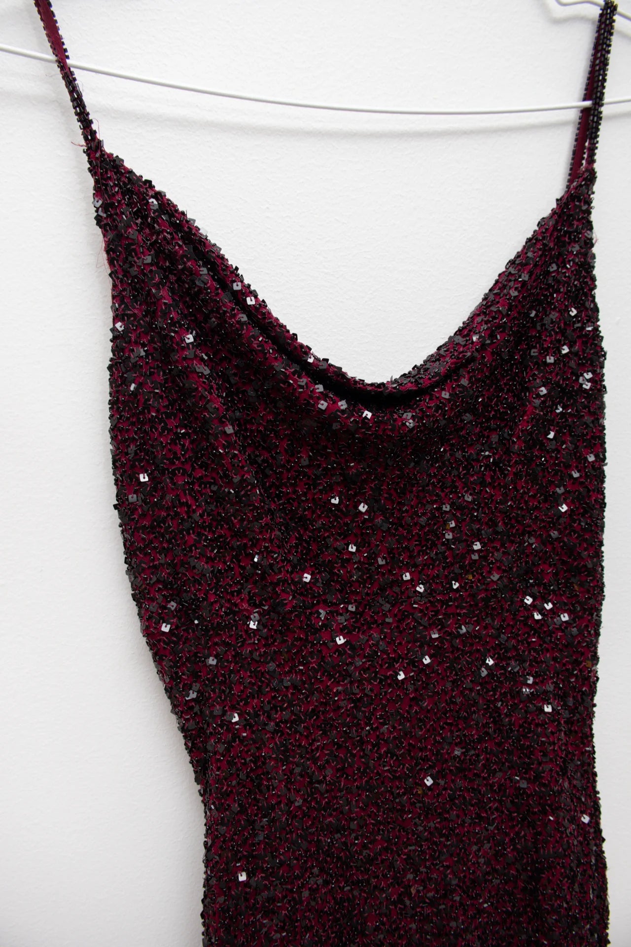 #157 Scala Beaded Cowl‑neck Evening Gown Red | c. 169 | Size 8