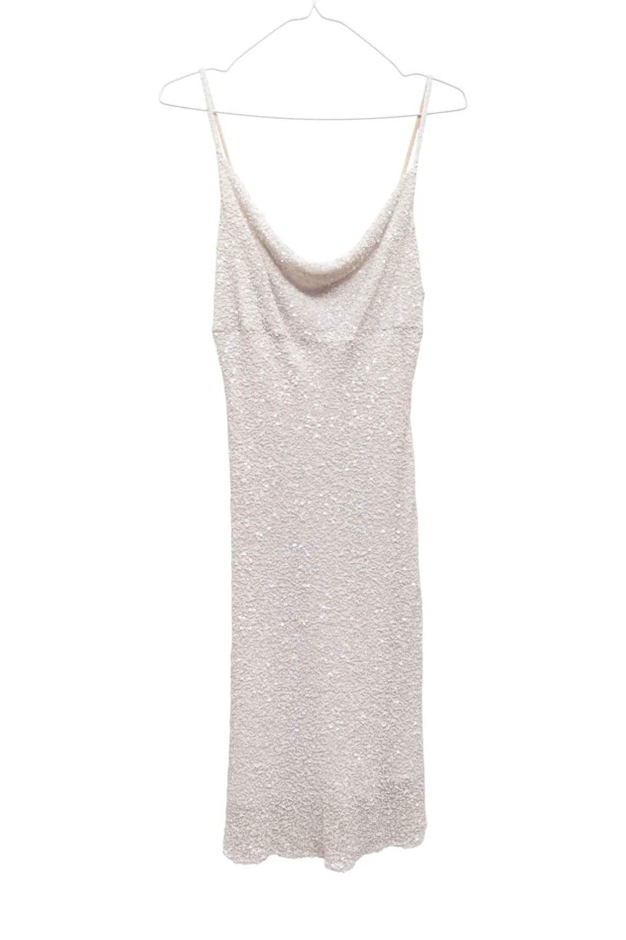 #158 Scala Beaded Mini Slip Dress Beige | c. 169 | Size 8