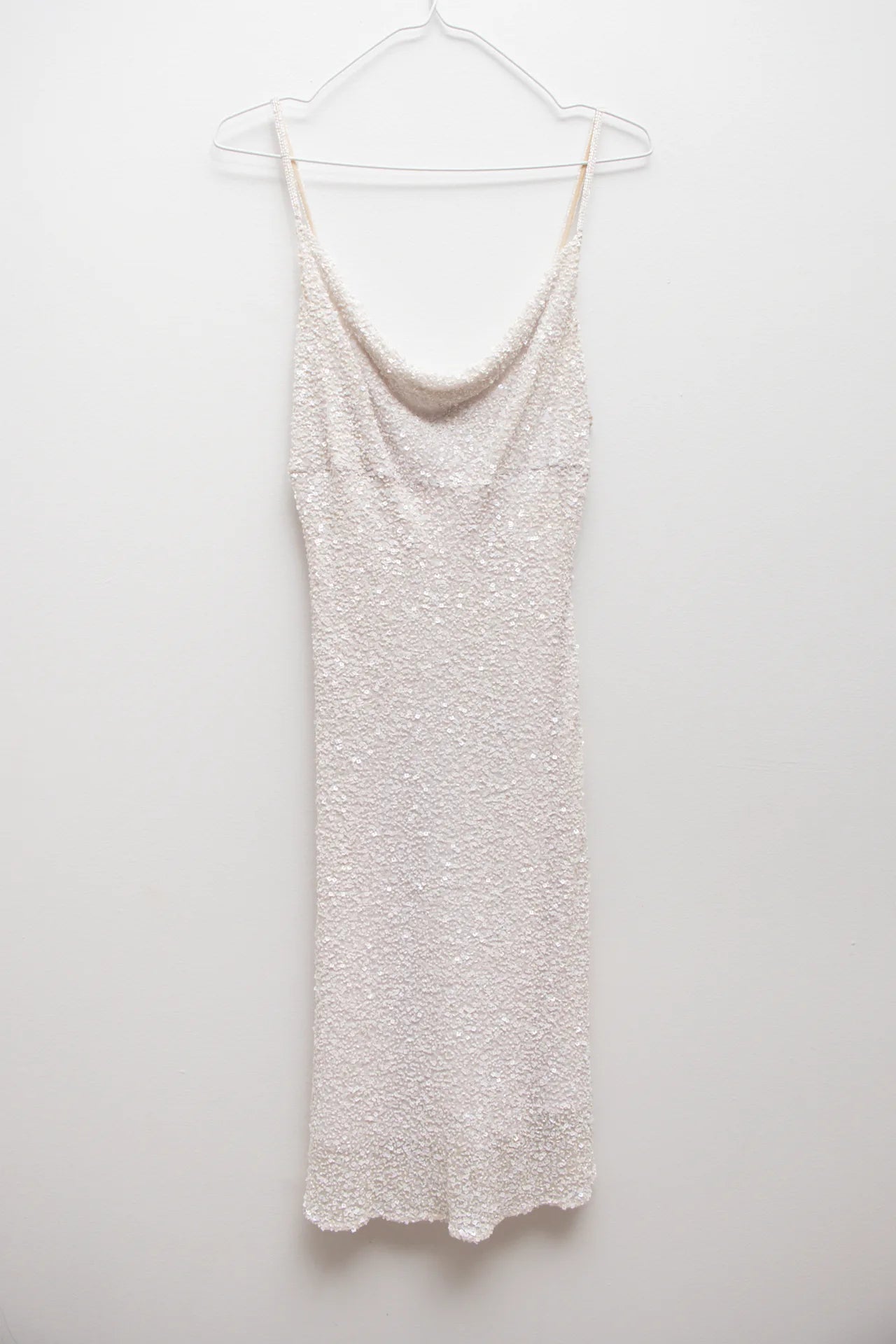 #158 Scala Beaded Mini Slip Dress Beige | c. 169 | Size 8