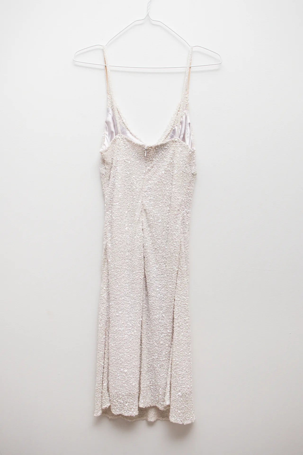 #158 Scala Beaded Mini Slip Dress Beige | c. 169 | Size 8