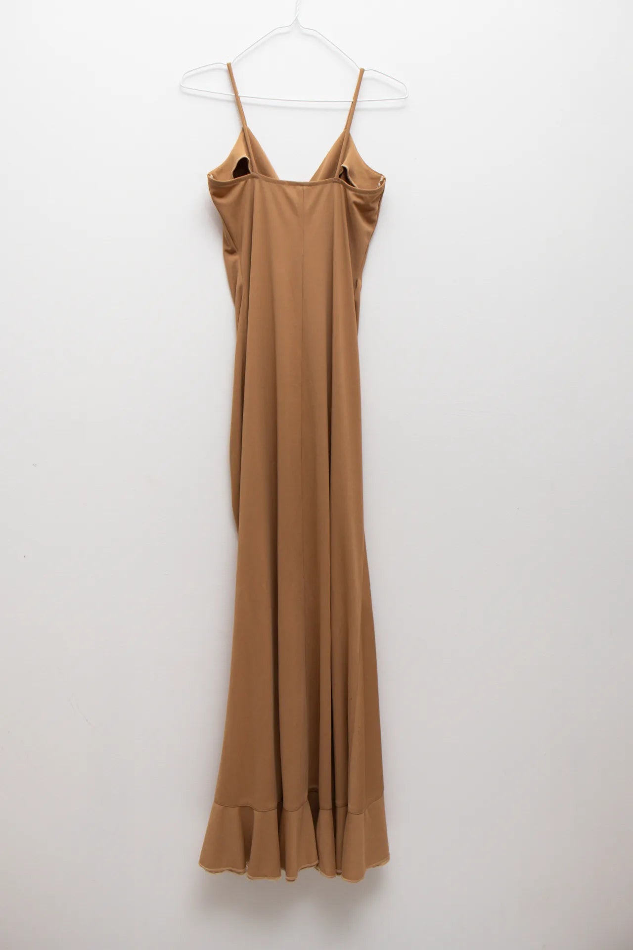 #168 Afra Collection Ruched Front Maxi Dress Beige | c. 169 | Size 8