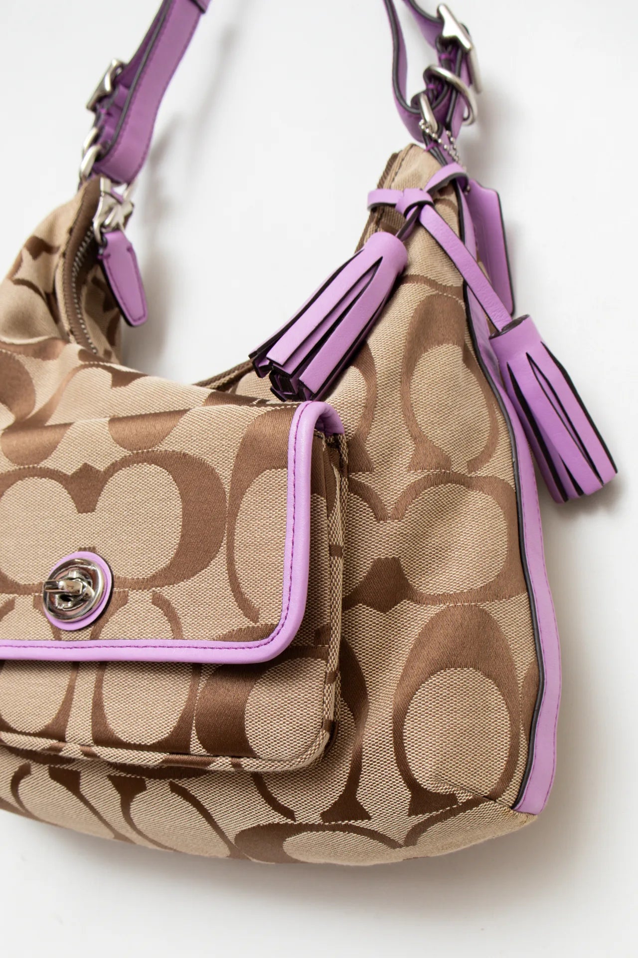 #177 Coach Hobo Shoulder Bag Beige | c. 169