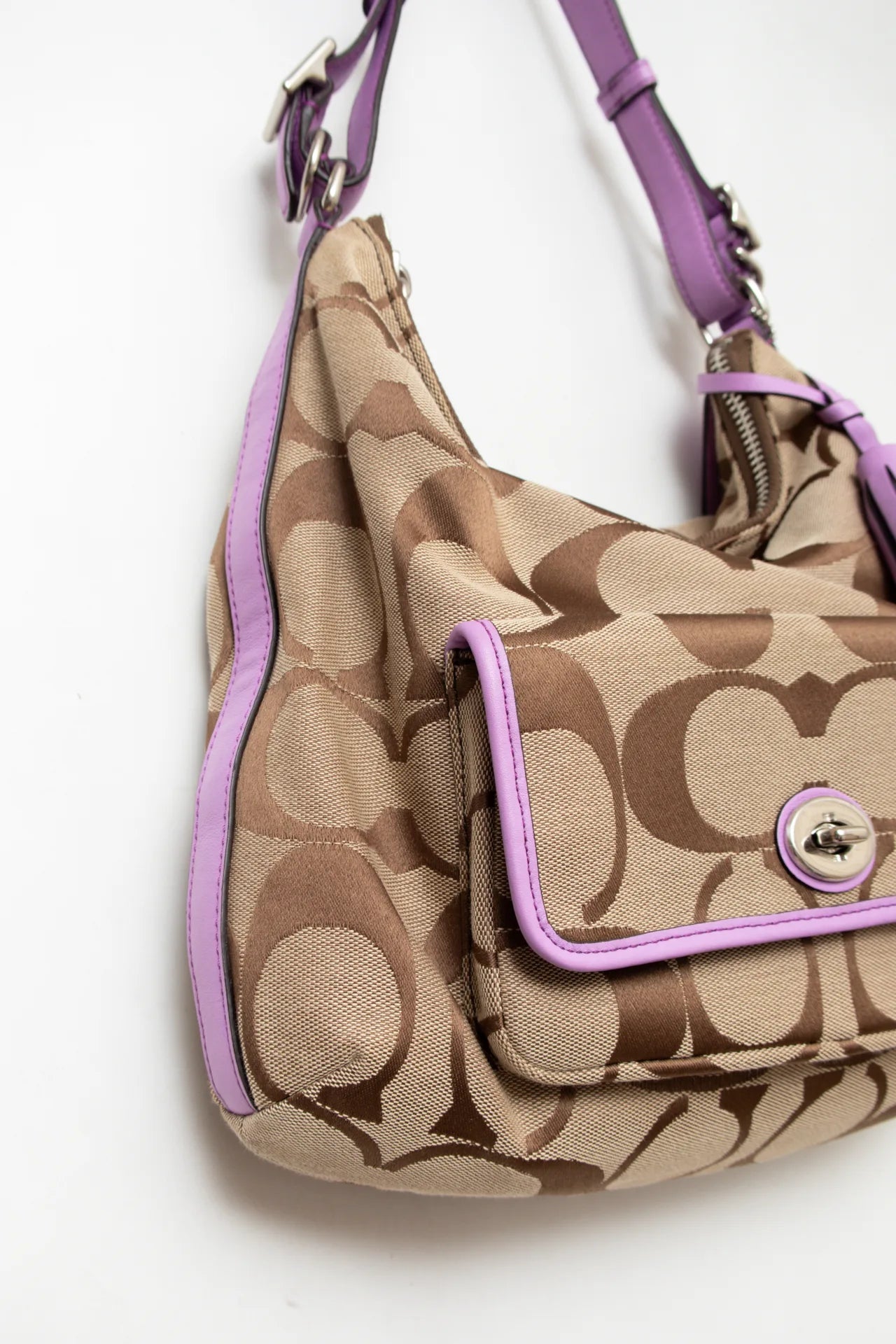 #177 Coach Hobo Shoulder Bag Beige | c. 169