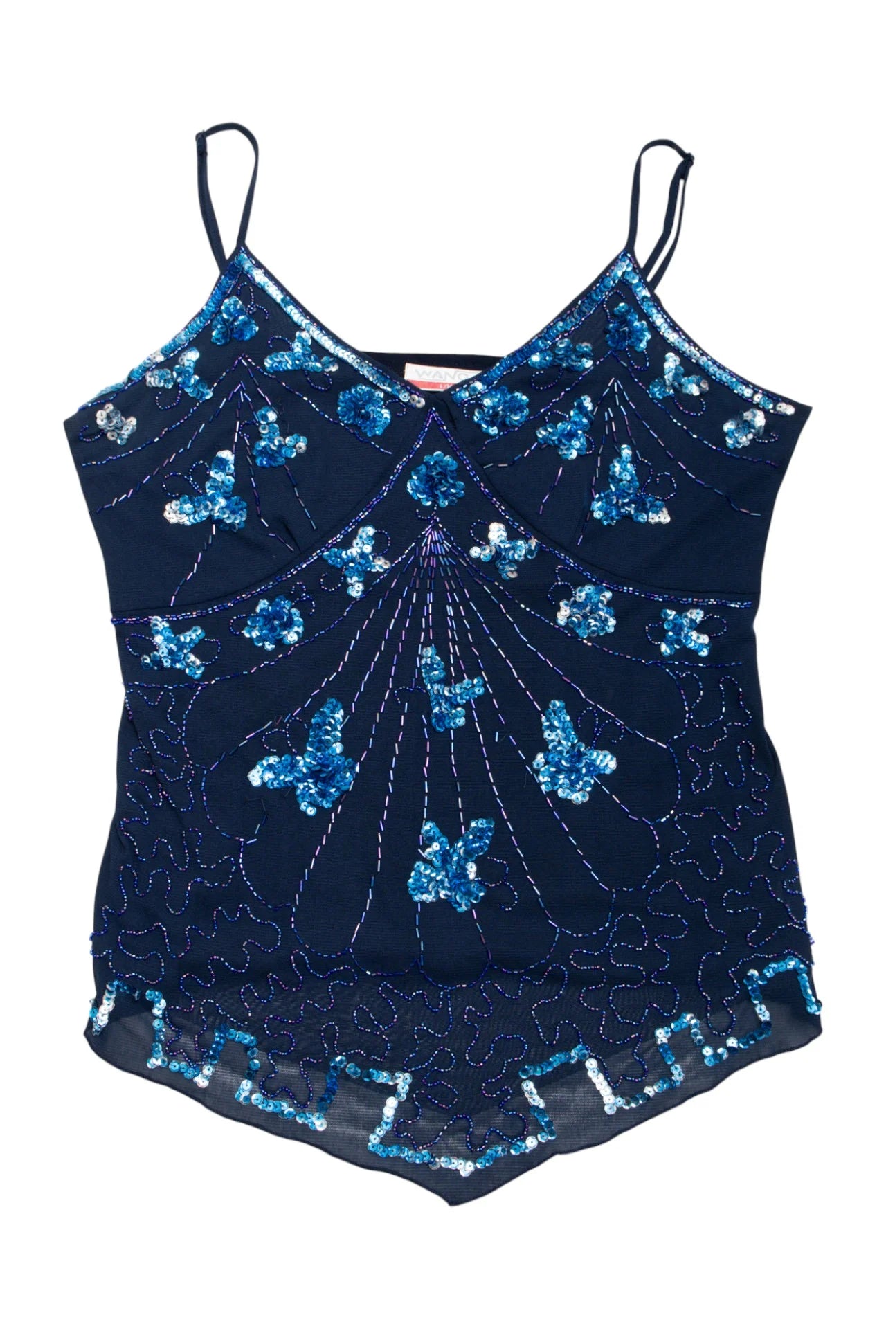 #02 Wangli Beaded Sequin Camisole Top Navy | c. 170 | Size 14