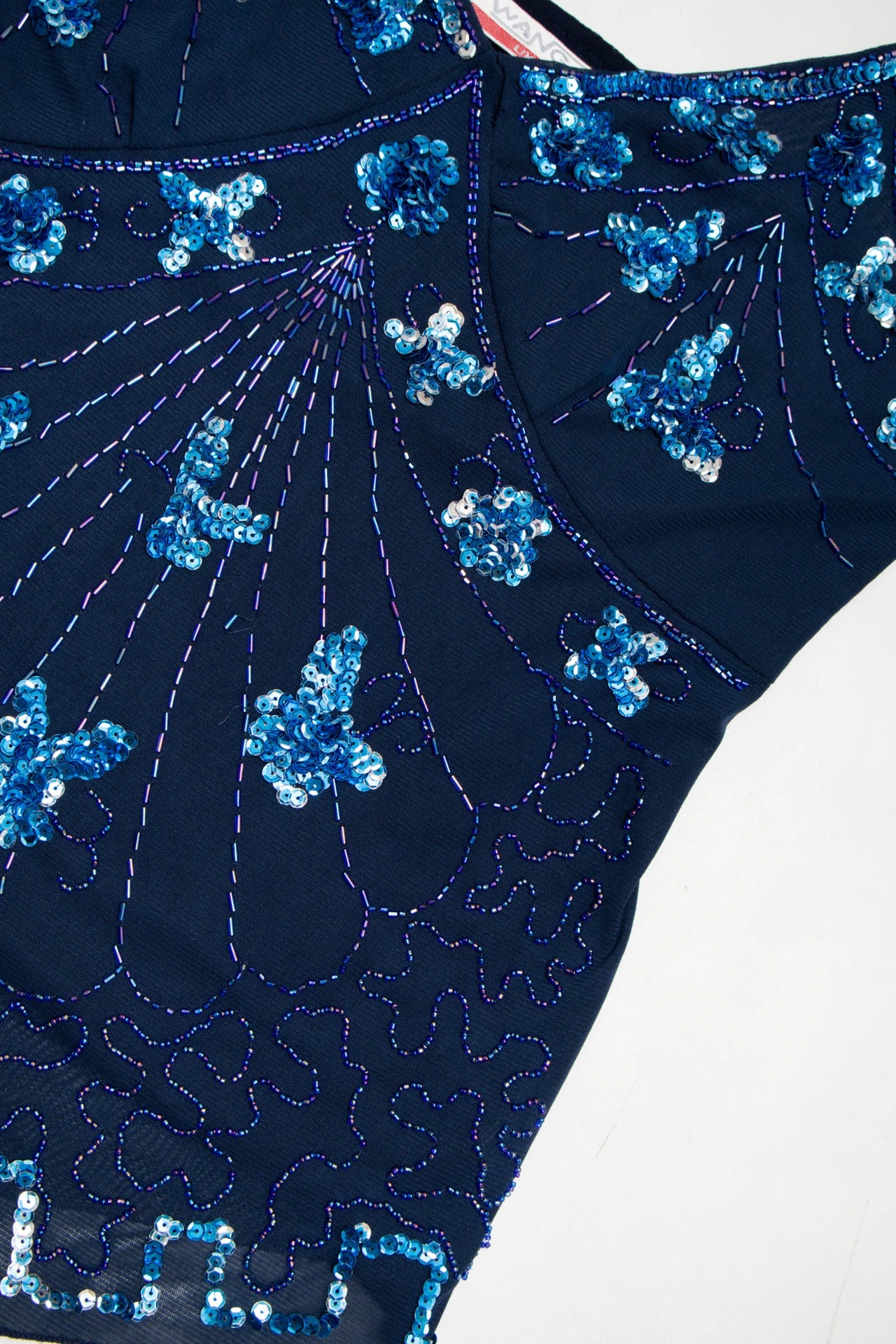 #02 Wangli Beaded Sequin Camisole Top Navy | c. 170 | Size 14