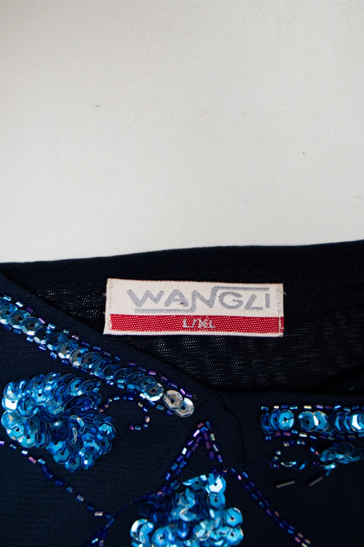 #02 Wangli Beaded Sequin Camisole Top Navy | c. 170 | Size 14