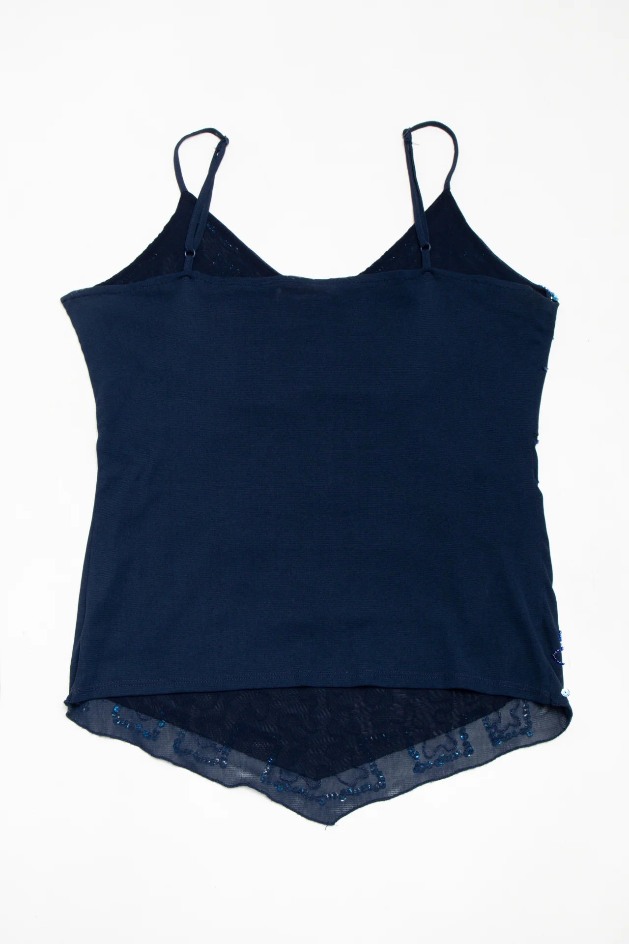 #02 Wangli Beaded Sequin Camisole Top Navy | c. 170 | Size 14