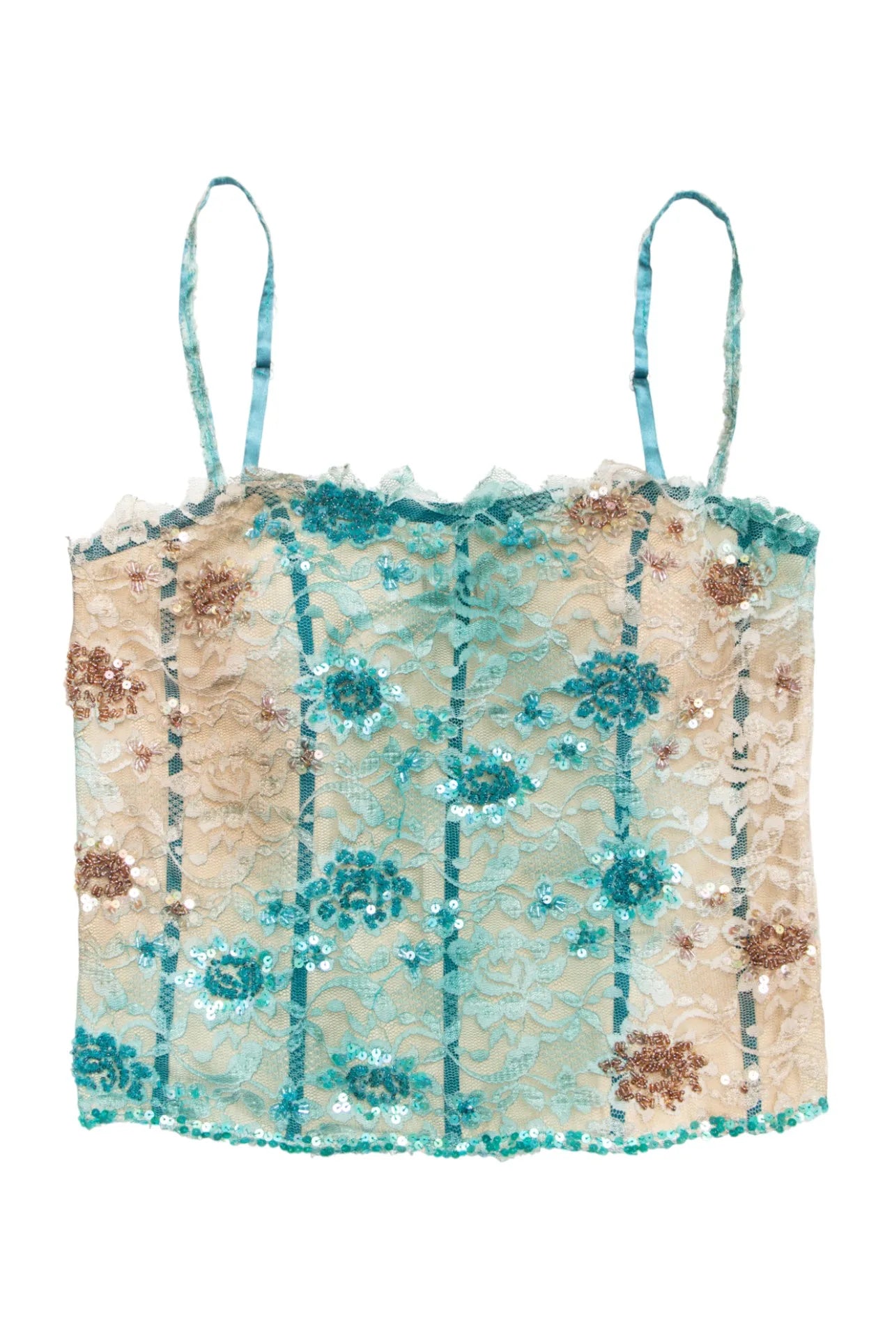 #03 Mariella Rosati Lace Sequin Camisole Top Beige | c. 170 | Size 10