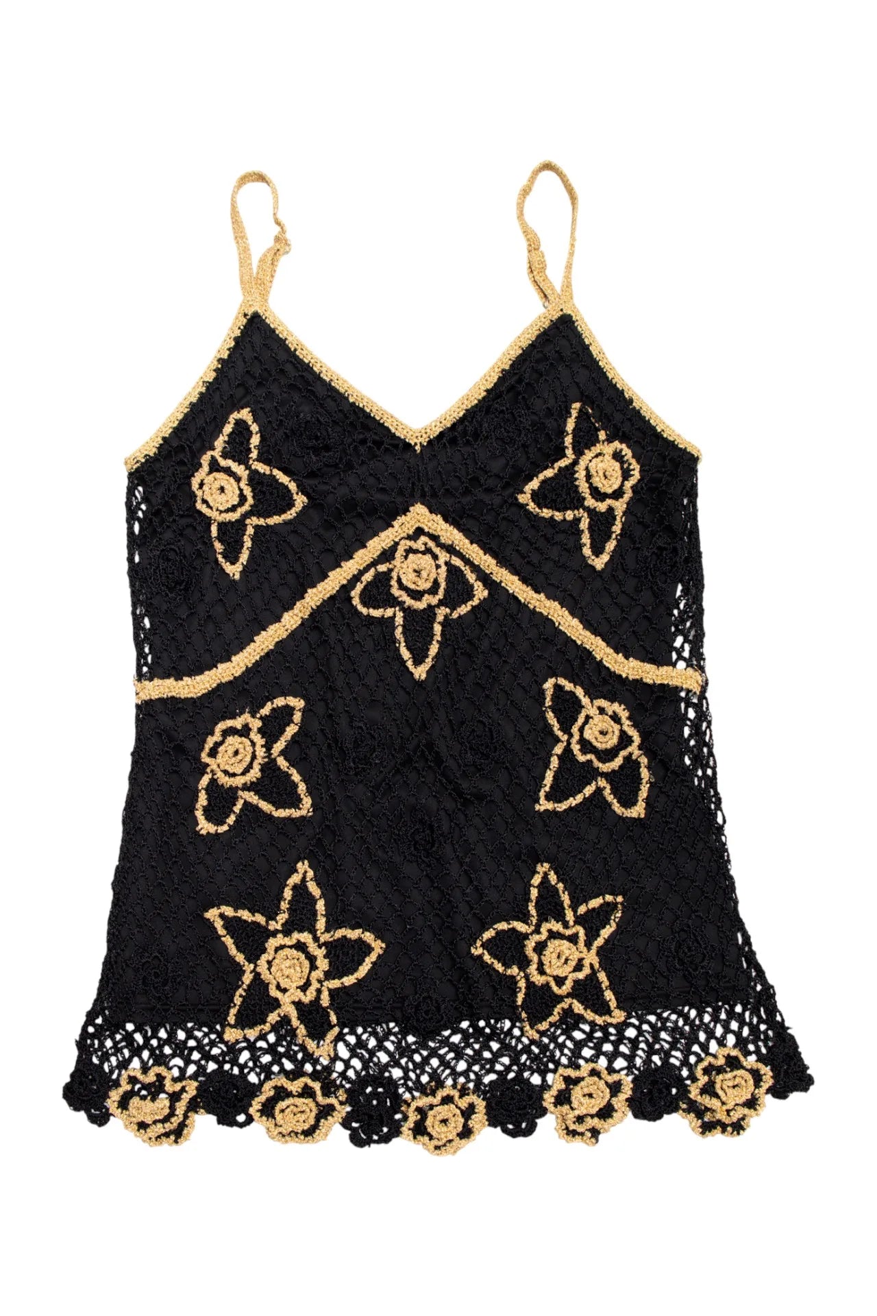#15 Nicowa Crochet Camisole Top Black | c. 170 | Size 12/14