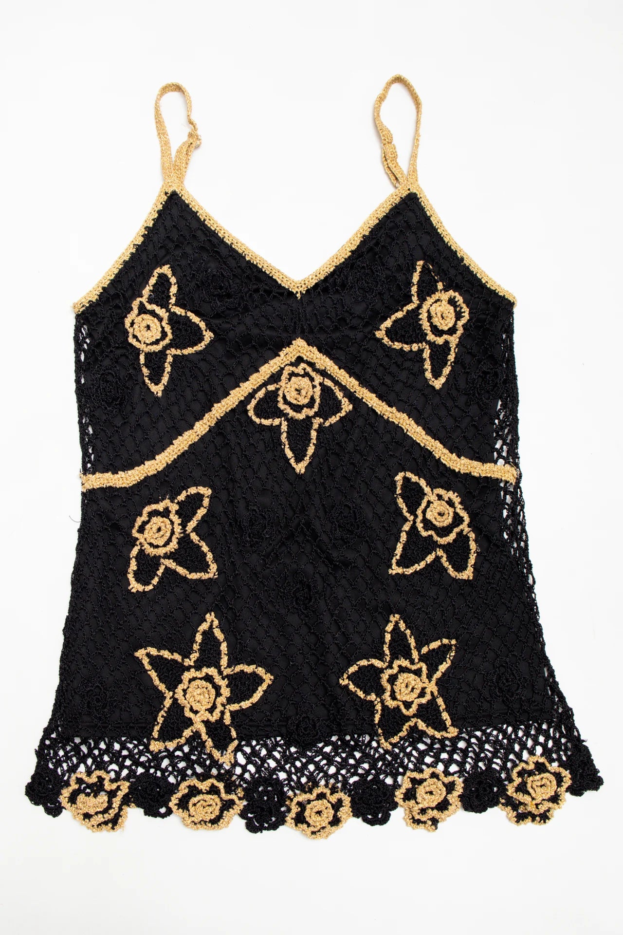 #15 Nicowa Crochet Camisole Top Black | c. 170 | Size 12/14