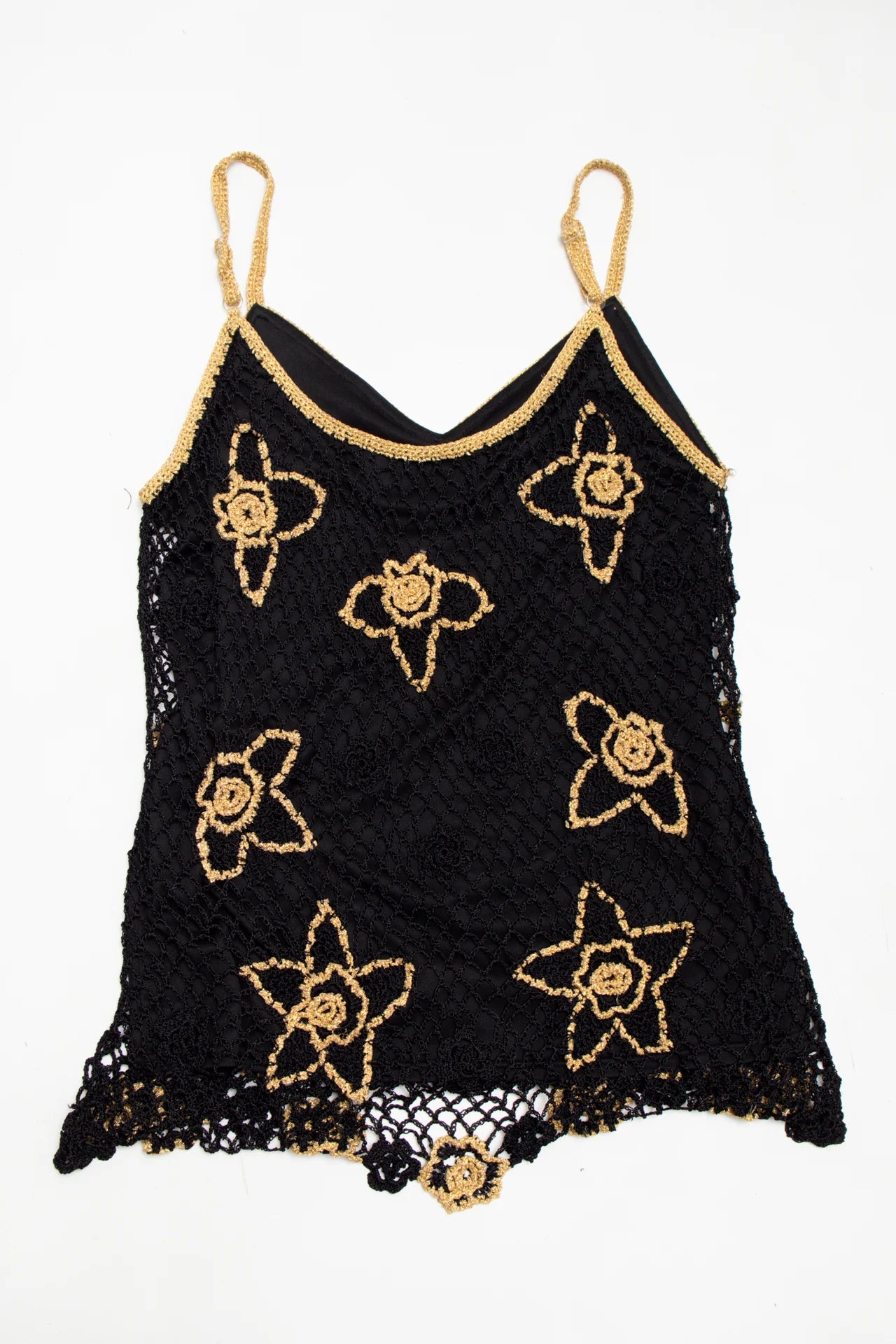 #15 Nicowa Crochet Camisole Top Black | c. 170 | Size 12/14