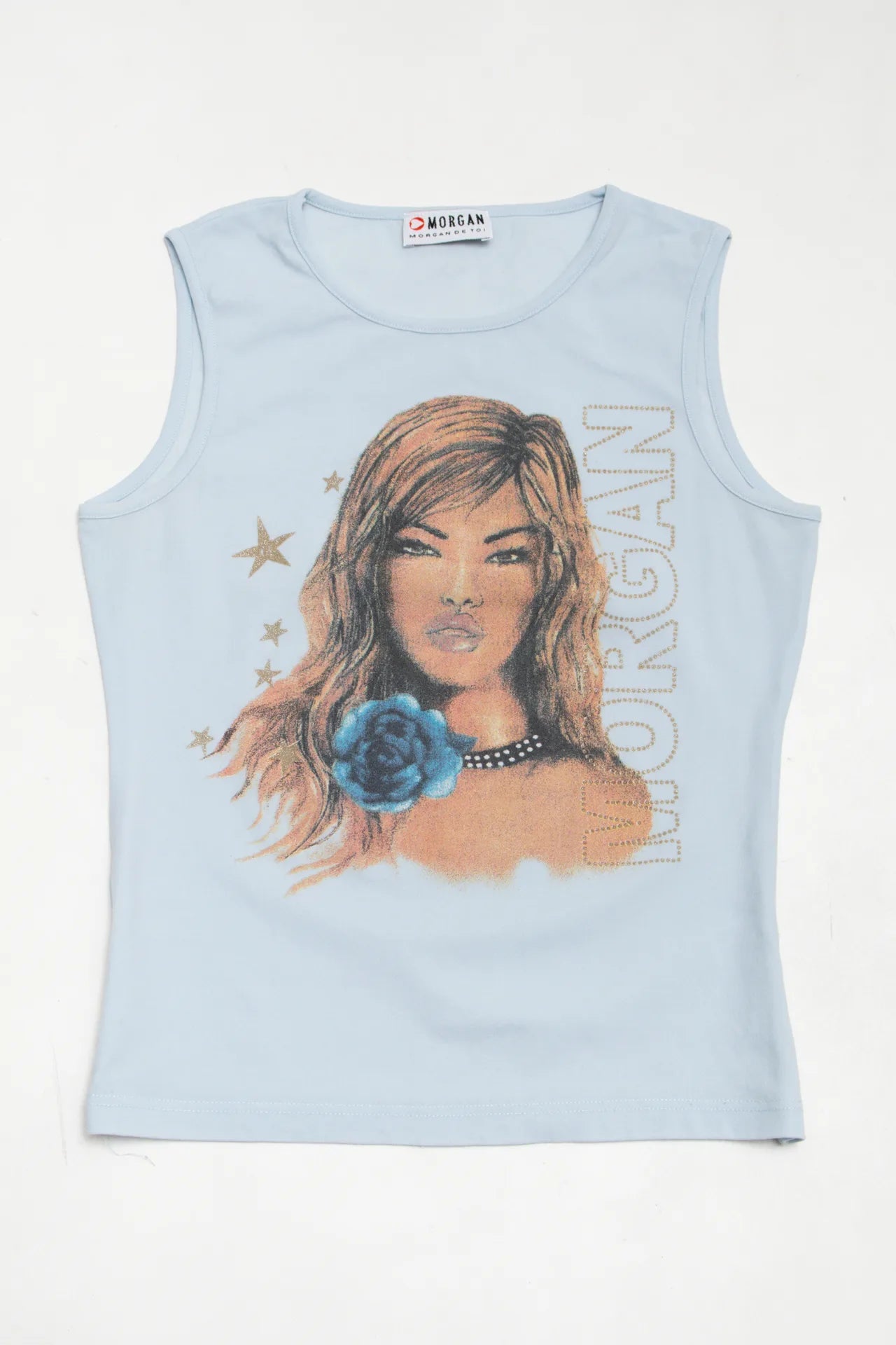 #52 Morgan De Toi Sleeveless Graphic Top Blue | c. 170 | Size 8