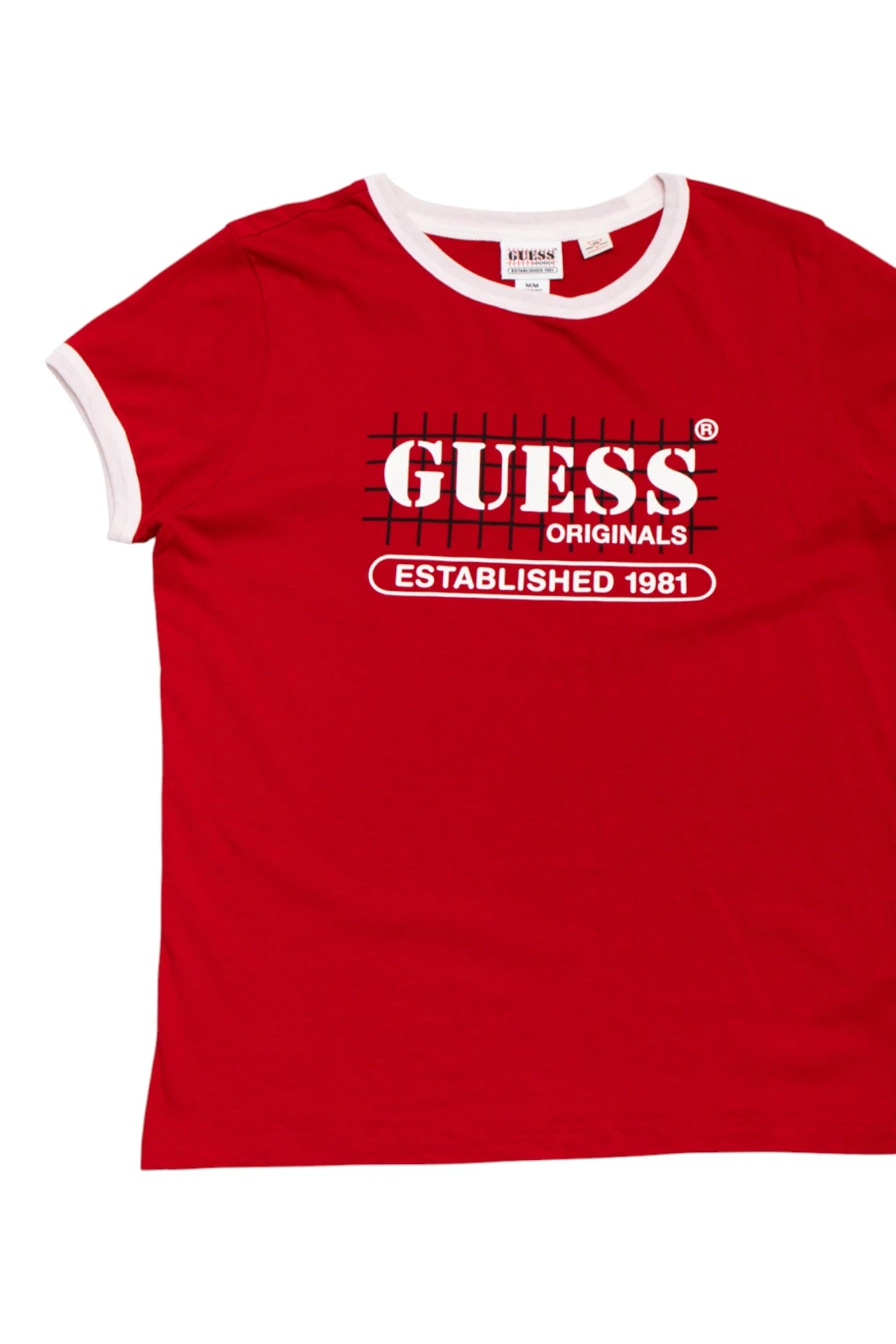 #54 Guess Originals Short-sleeve Ringer T-shirt Red | c. 170 | Size 10