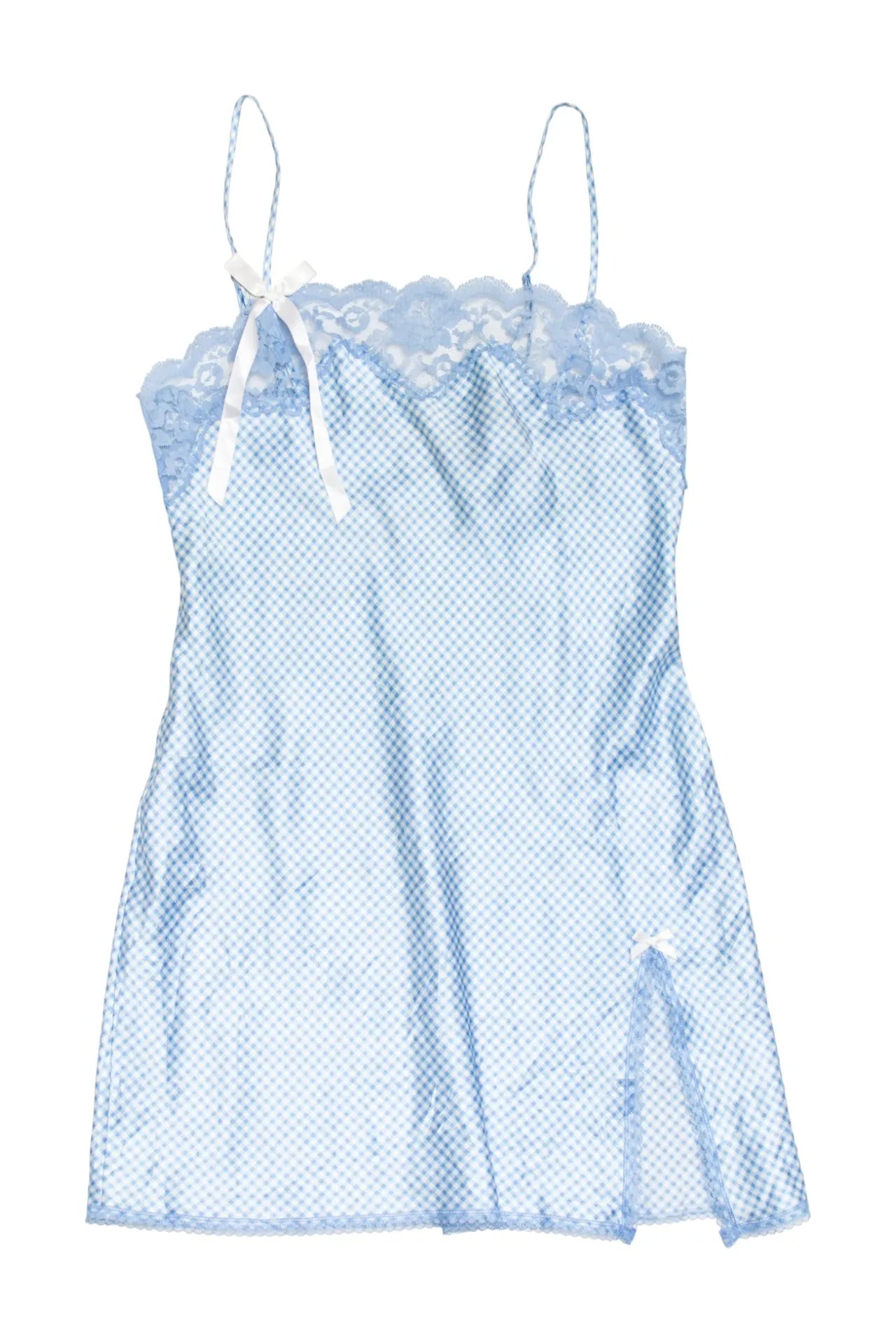 #68 Victoria’s Secret Lingerie Blue Gingham Slip / Chemise Blue | c. 170 | Size 6