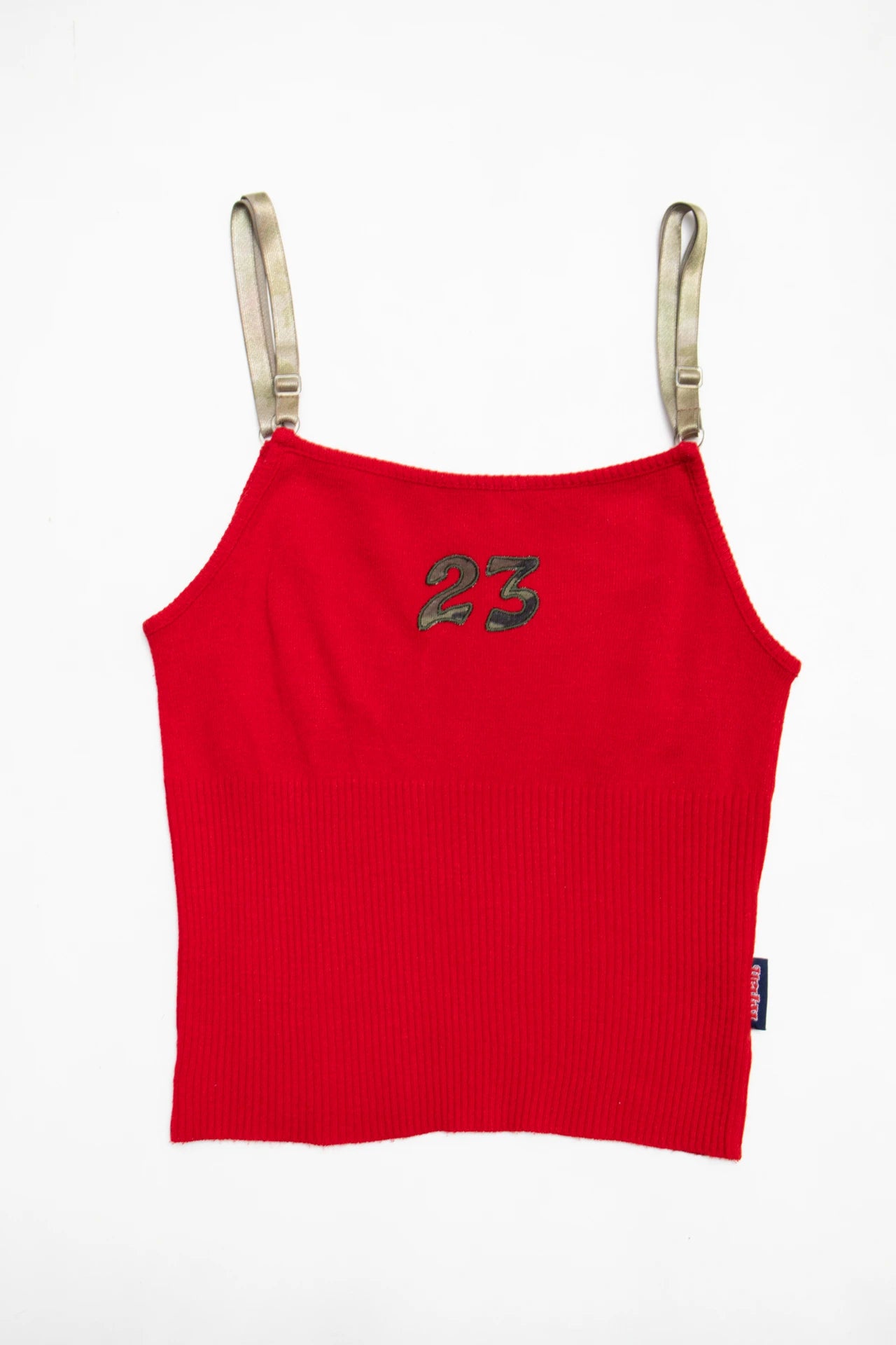 # Italian Killah Red Knit Camisole Top With 23 Motif Red | c. 170 | Size 6