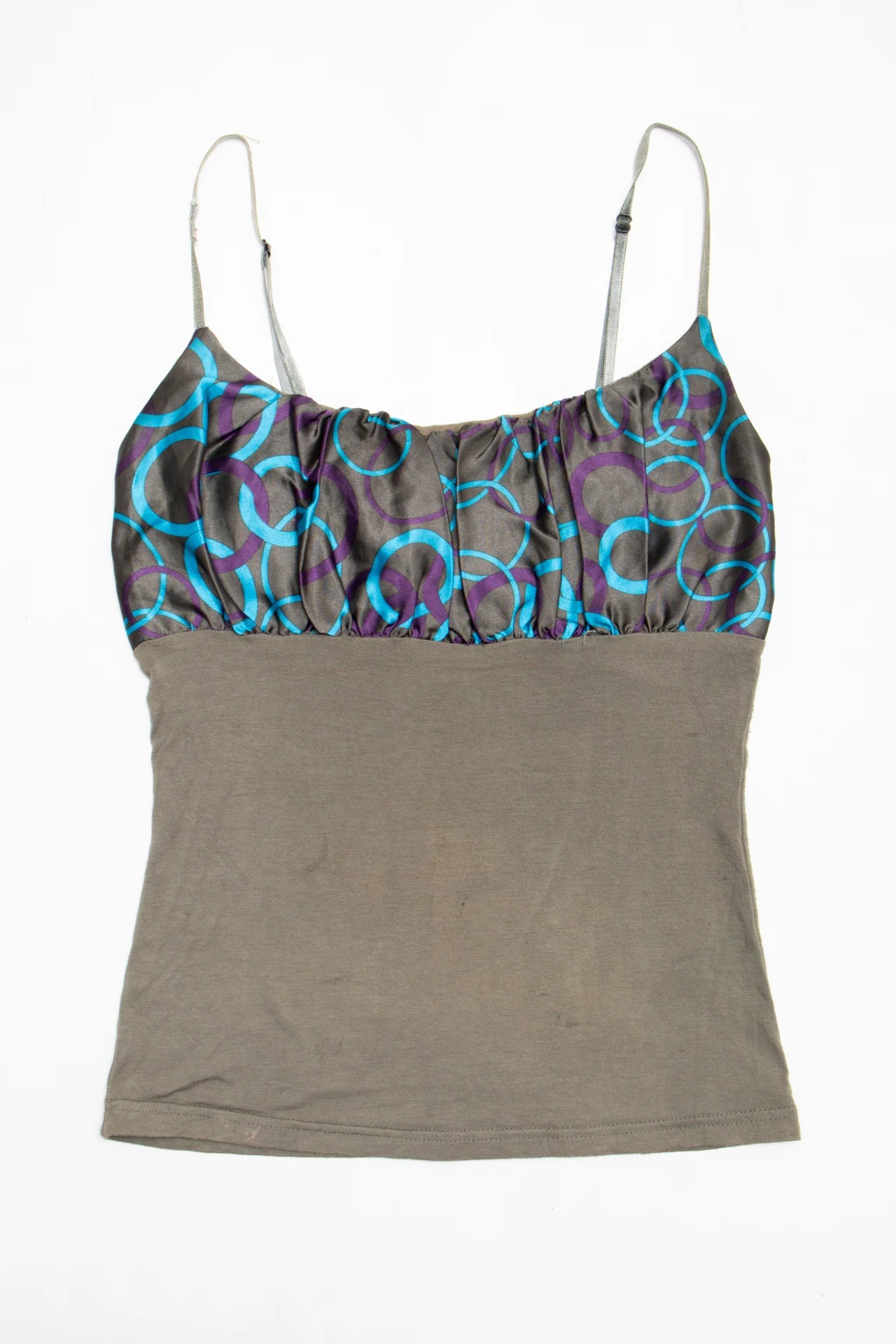 #143 Printed Bust Panel Camisole Top Brown | c. 170 | Size 10