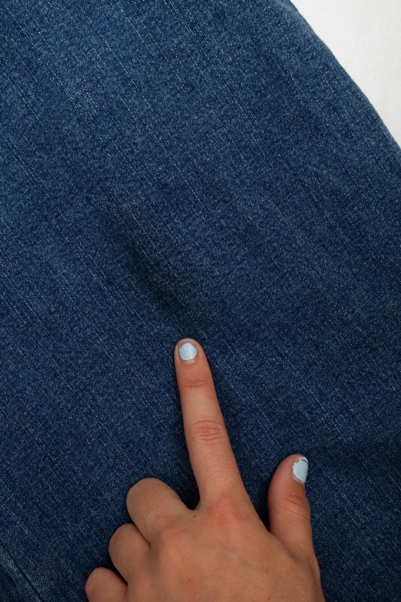 #151 Hot Kiss Strapless Wide-leg Cropped Denim Jumpsuit Blue | c. 170 | Size 10