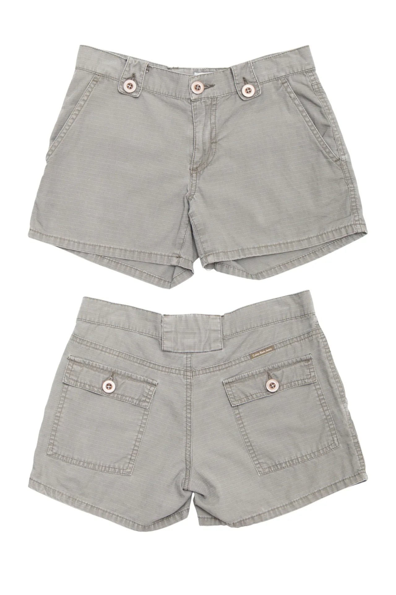 #161 Calvin Klein Jeans Women’s Gray Ripstop Utility Shorts Gray | c. 170 | Size 6