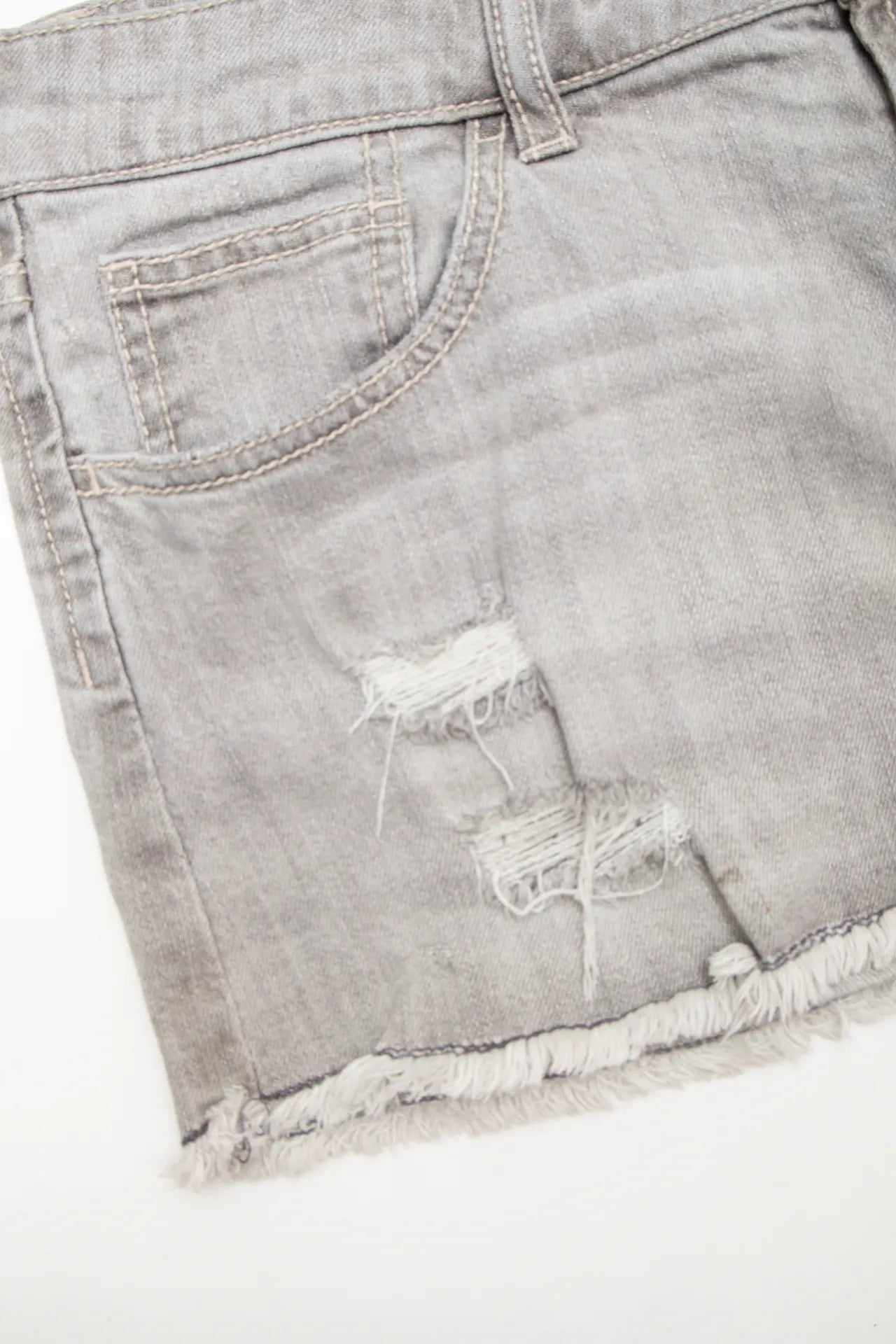 #172 Blue Asphalt Denim Mini Skirt Gray | c. 170 | Size 8