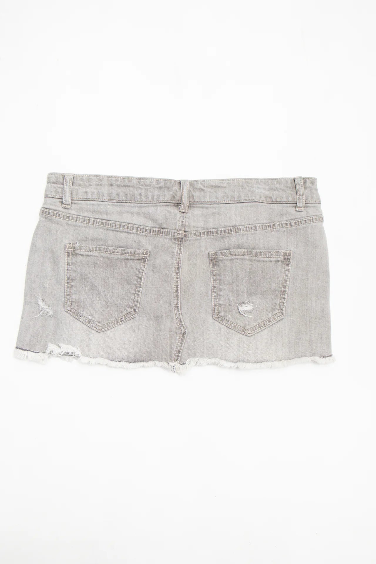 #172 Blue Asphalt Denim Mini Skirt Gray | c. 170 | Size 8