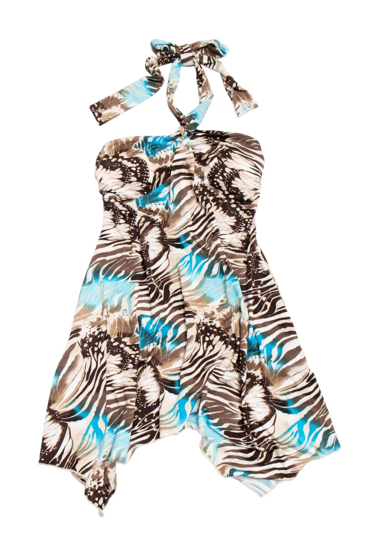 #209 Halter Handkerchief Dress Blue | c. 170 | Size