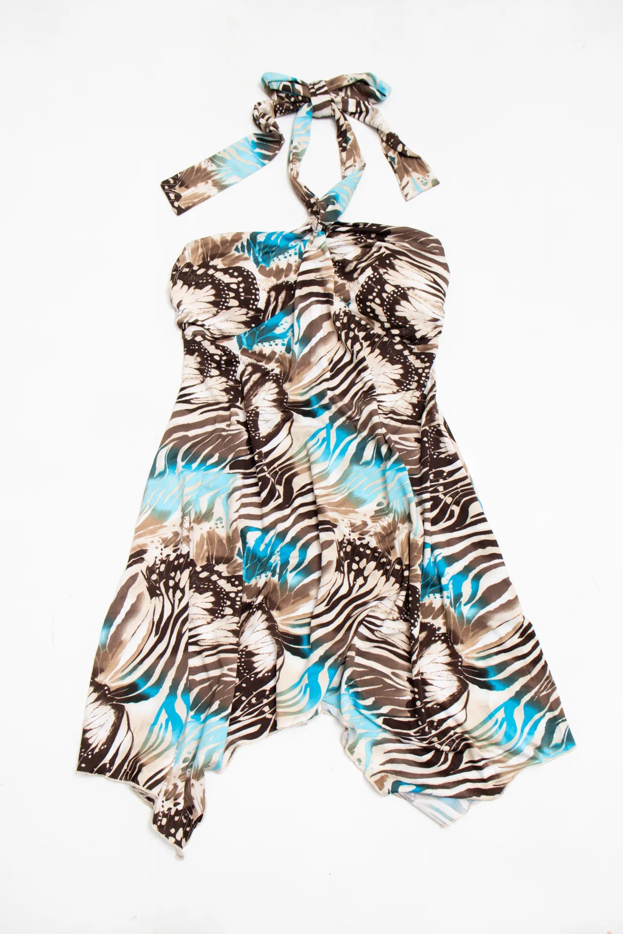 #209 Halter Handkerchief Dress Blue | c. 170 | Size