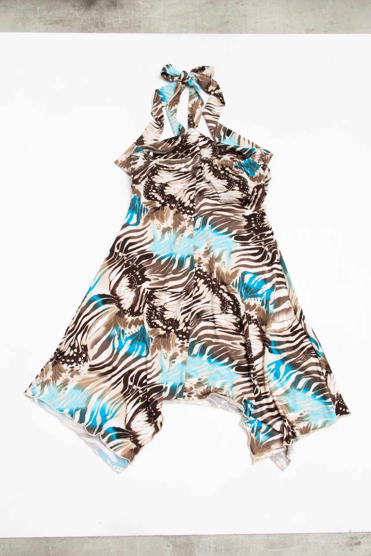 #209 Halter Handkerchief Dress Blue | c. 170 | Size