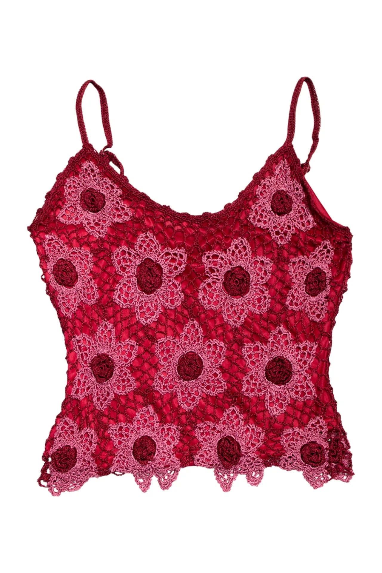 #08 Baolijia Crochet Camisole Top Red | c. 171 | Size 8/10