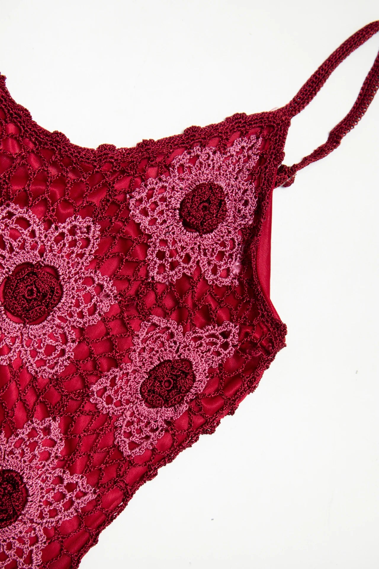 #08 Baolijia Crochet Camisole Top Red | c. 171 | Size 8/10