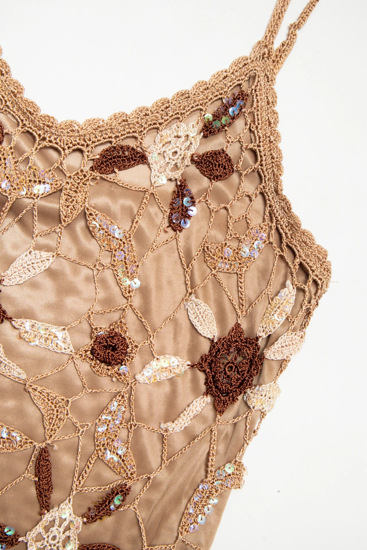 #09 Embellished Crochet Camisole Top Beige | c. 171 | Size 10/12