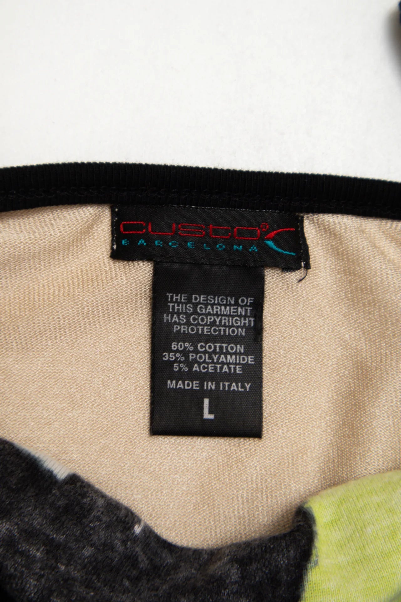 #30 Custo Barcelona Cap-sleeve Graphic Top Green | c. 171 | Size 12