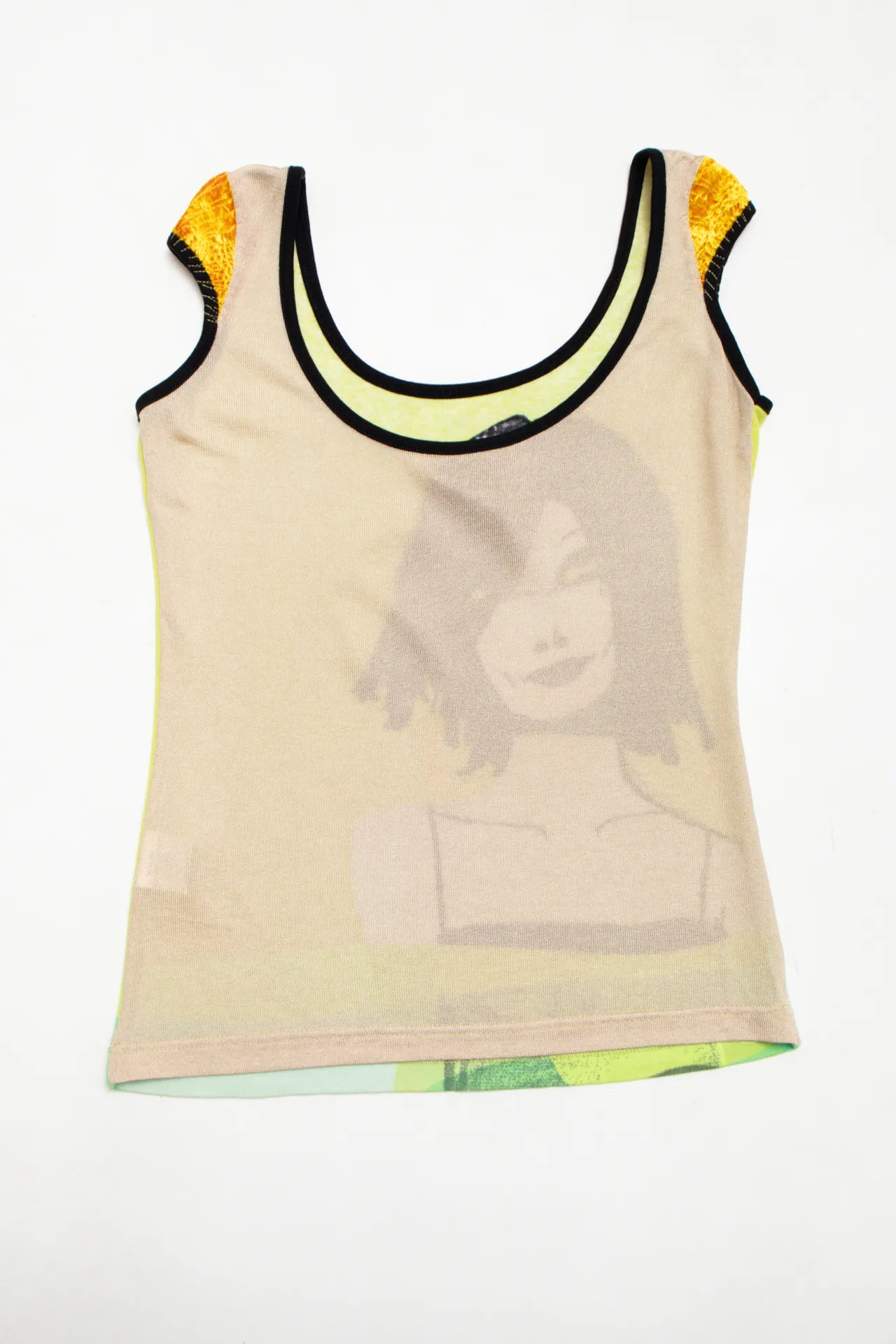 #30 Custo Barcelona Cap-sleeve Graphic Top Green | c. 171 | Size 12