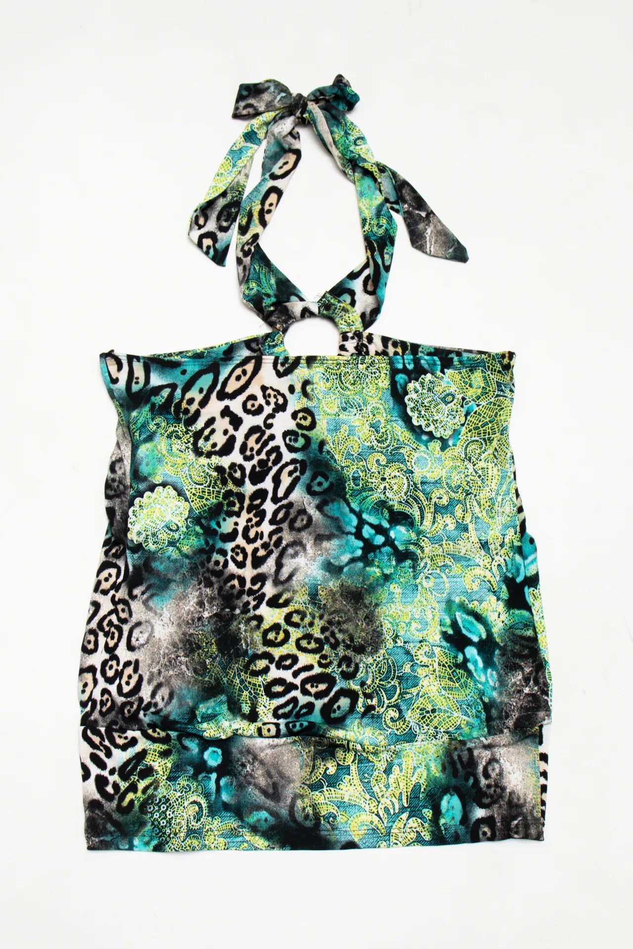 #60 Zappory Printed Halter Top Green | c. 171 | Size 14