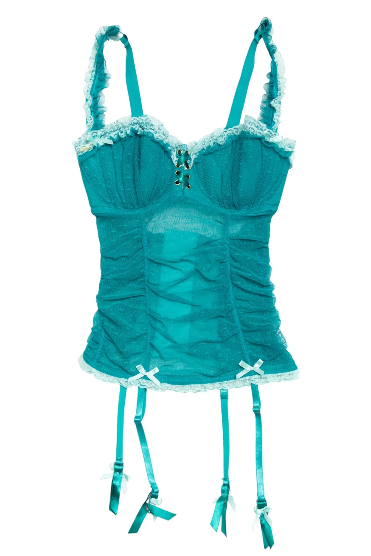 #61 Soleil Sucré Bustier Garter Top Green | c. 171 | Size 8 / 10D