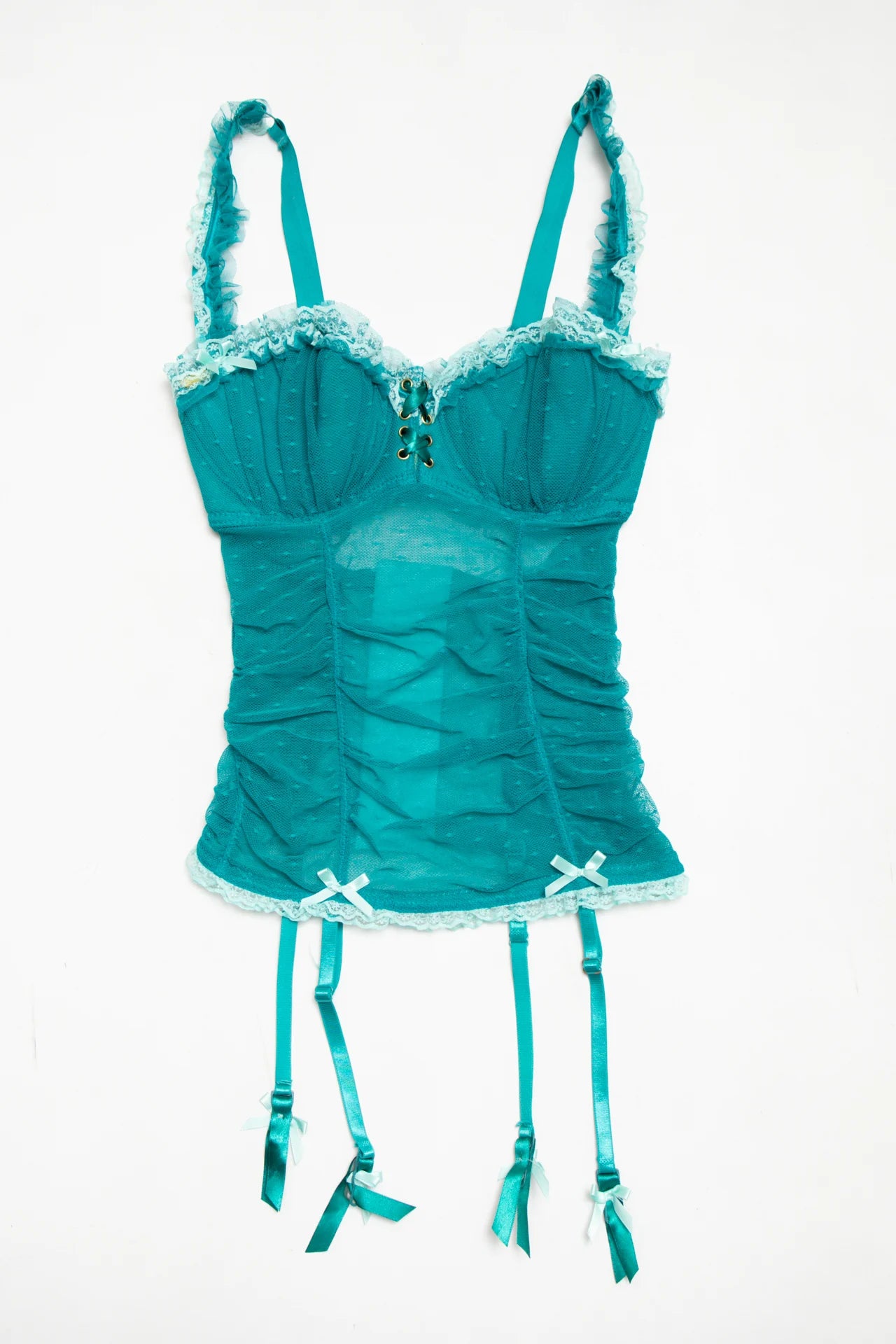 #61 Soleil Sucré Bustier Garter Top Green | c. 171 | Size 8 / 10D