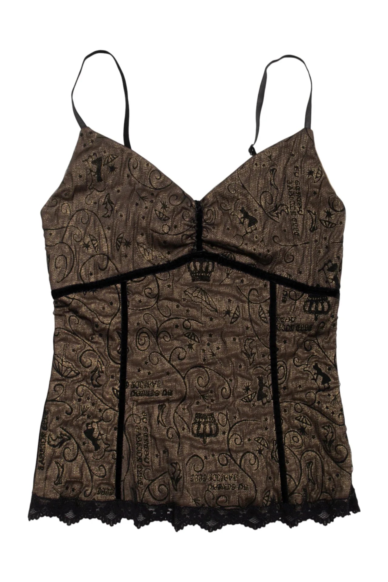 #74 F&e Fashion Elite Printed Camisole Top Brown | c. 171 | Size 10