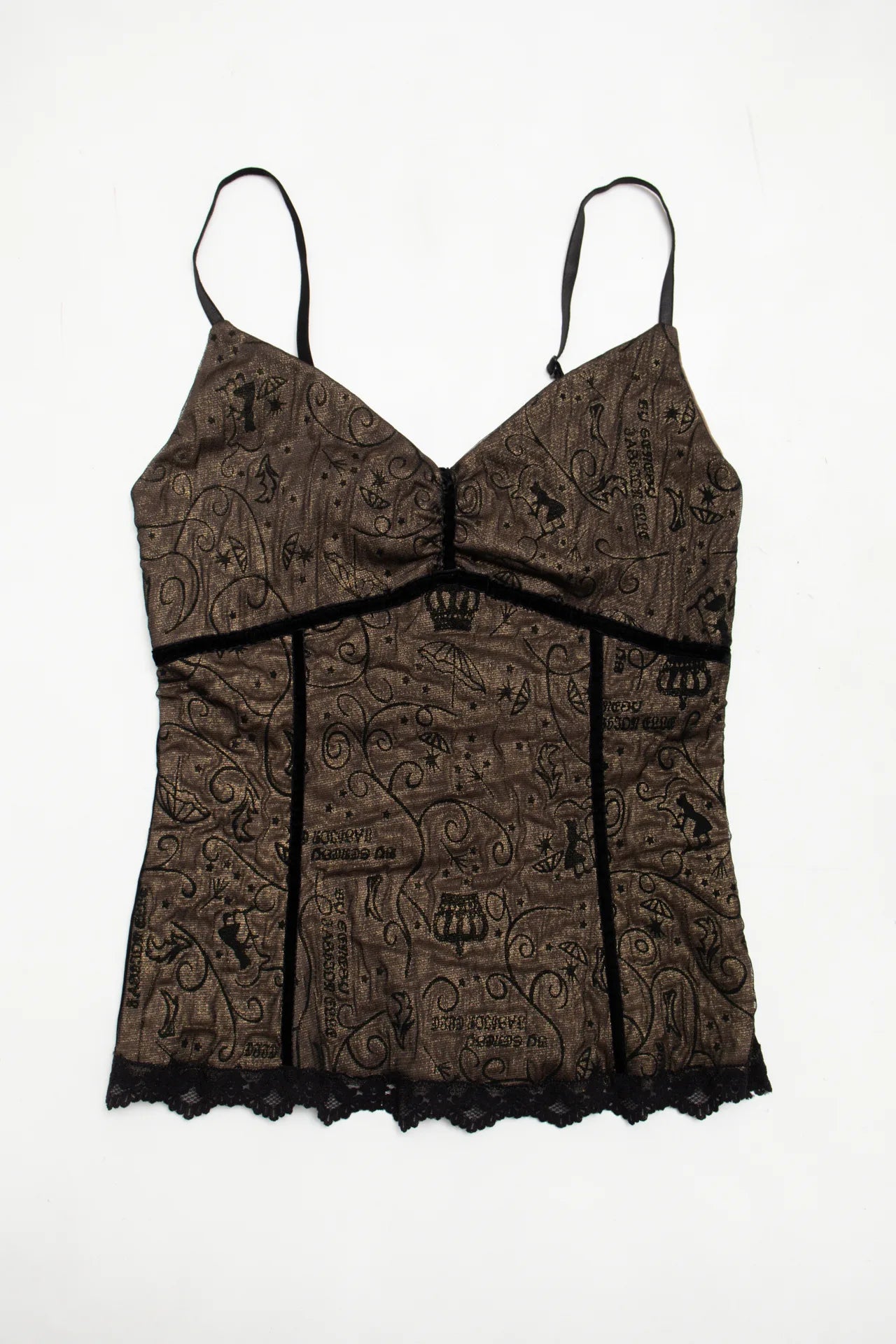#74 F&e Fashion Elite Printed Camisole Top Brown | c. 171 | Size 10