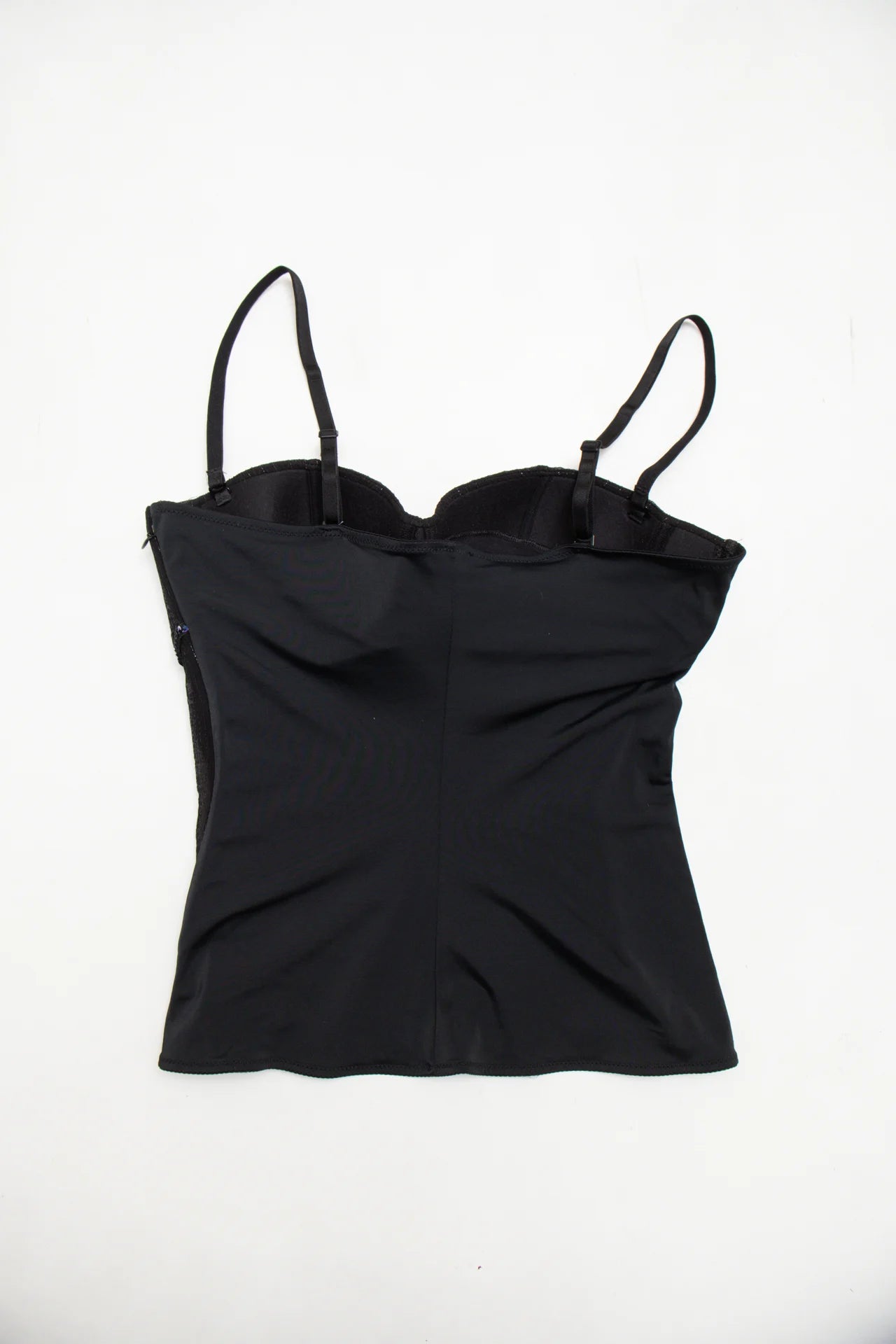 #82 Intimissimi Sequin-trimmed Pinstripe Camisole Top Black | c. 171 | Size 10