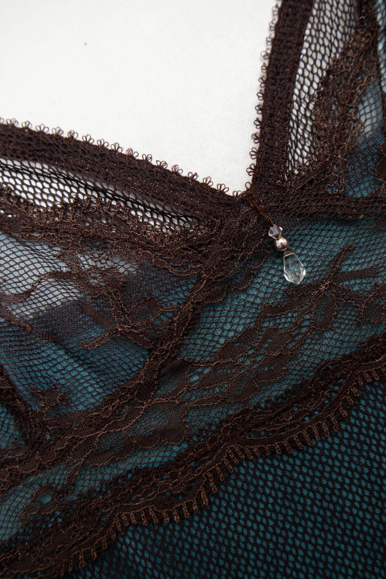 # Lace Mesh Camisole Green | c. 171 | Size 10