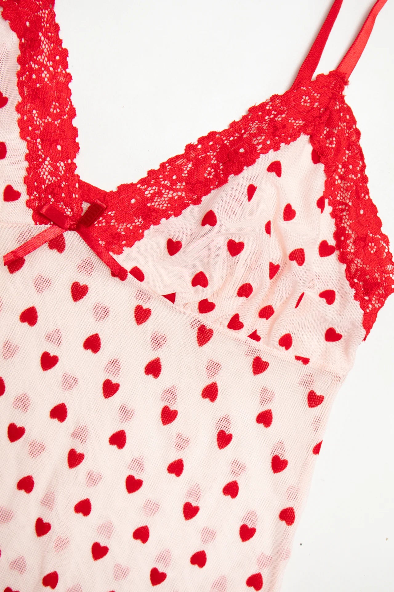 #106 Printed Babydoll Slip Red | c. | Size 12