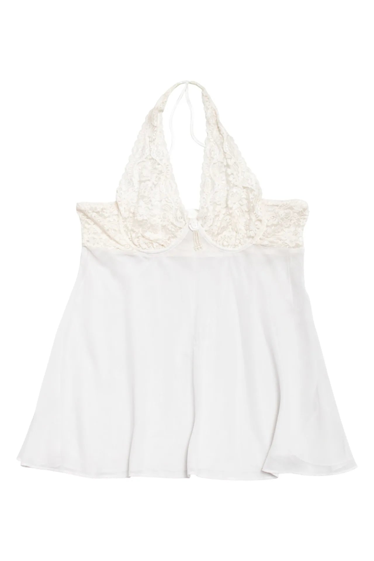 #109 Seductive Wear By Cinema Etoile Lace Halter Babydoll Slip White | c. | Size 12