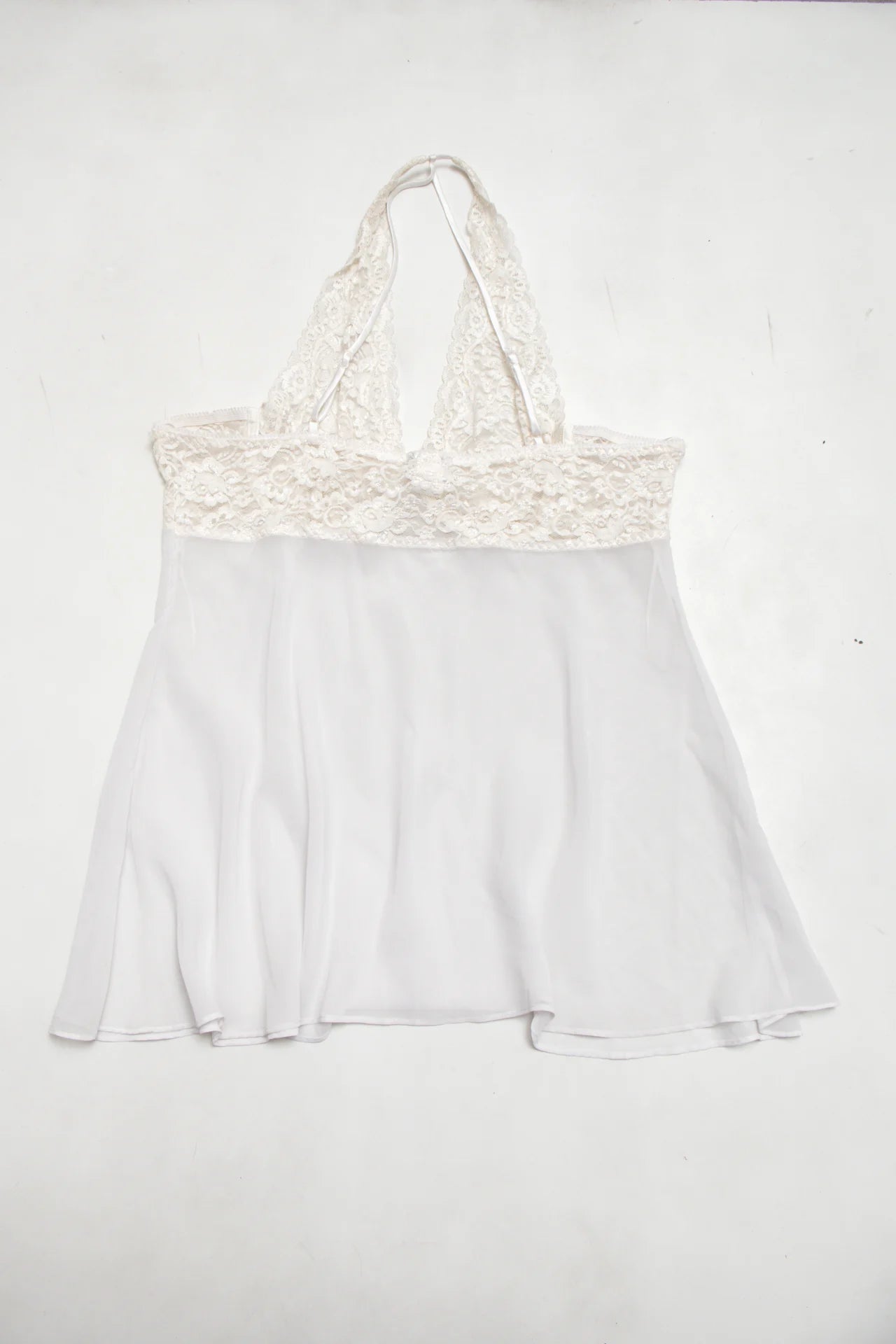 #109 Seductive Wear By Cinema Etoile Lace Halter Babydoll Slip White | c. | Size 12