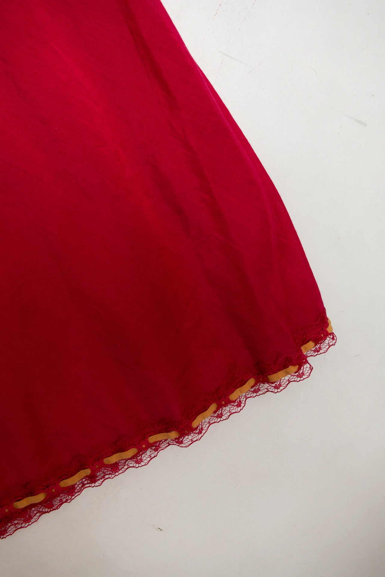 #117 Elle Macpherson Intimates Lace Trim Chemise / Slip Red | c. | Size 10