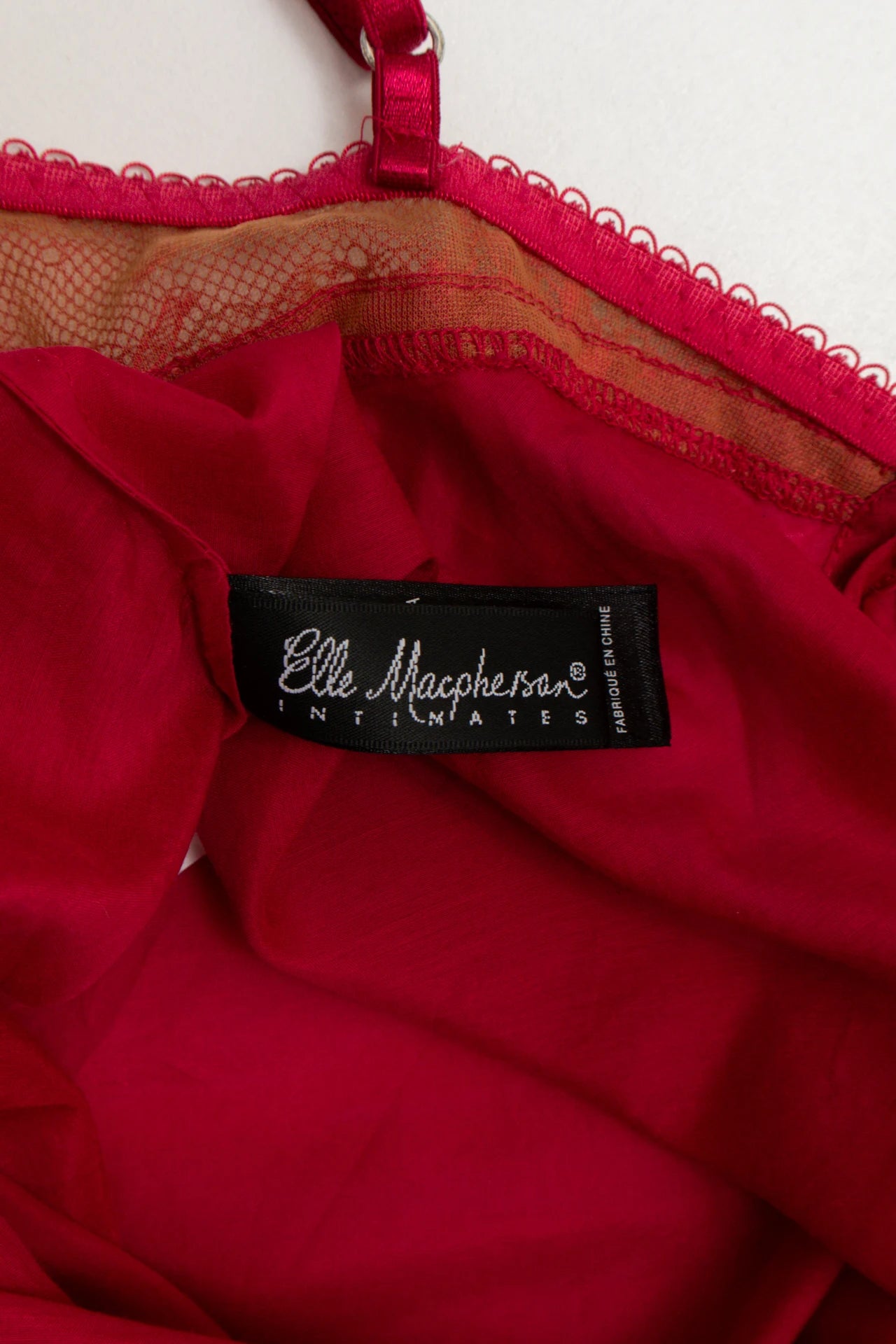 #117 Elle Macpherson Intimates Lace Trim Chemise / Slip Red | c. | Size 10
