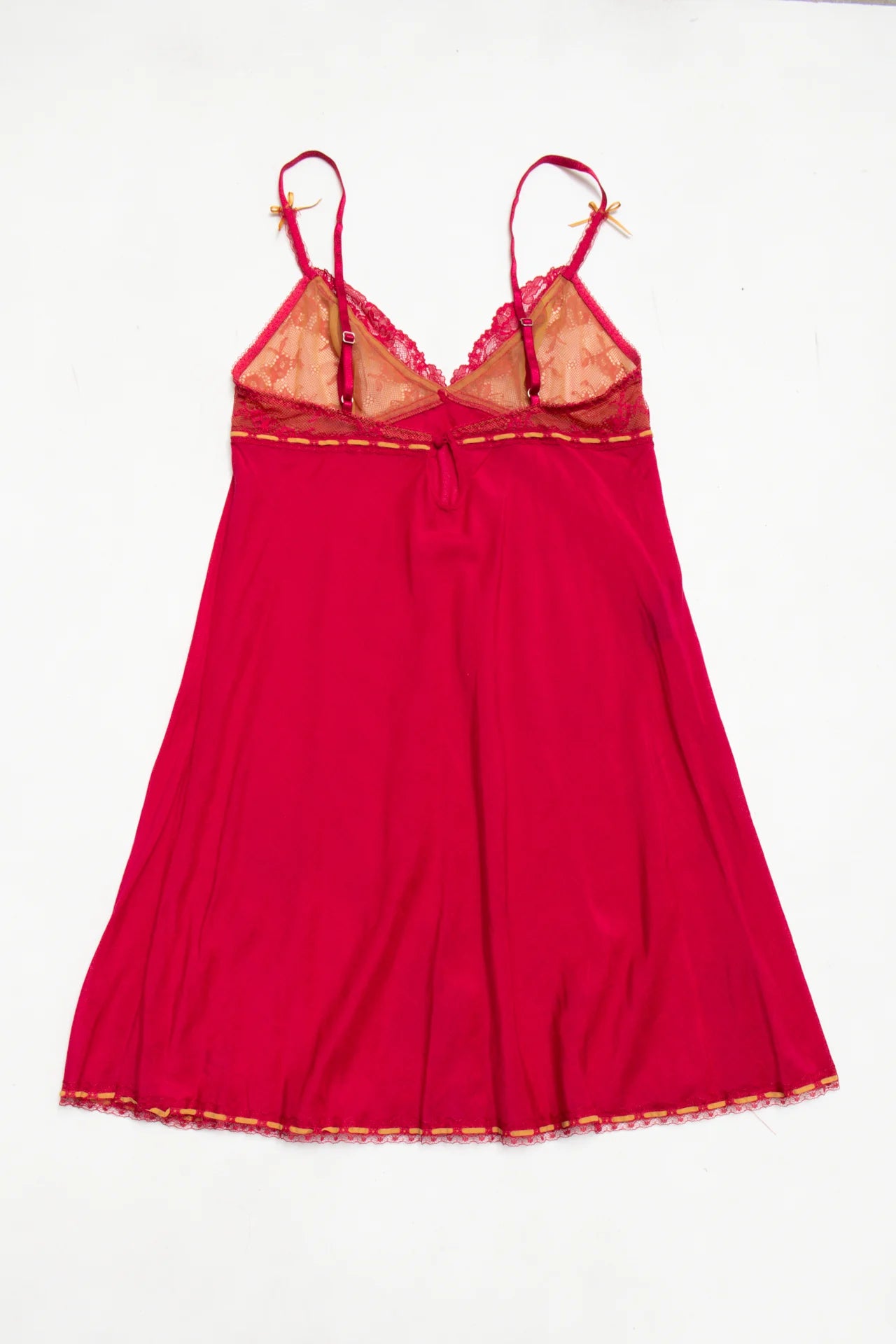 #117 Elle Macpherson Intimates Lace Trim Chemise / Slip Red | c. | Size 10