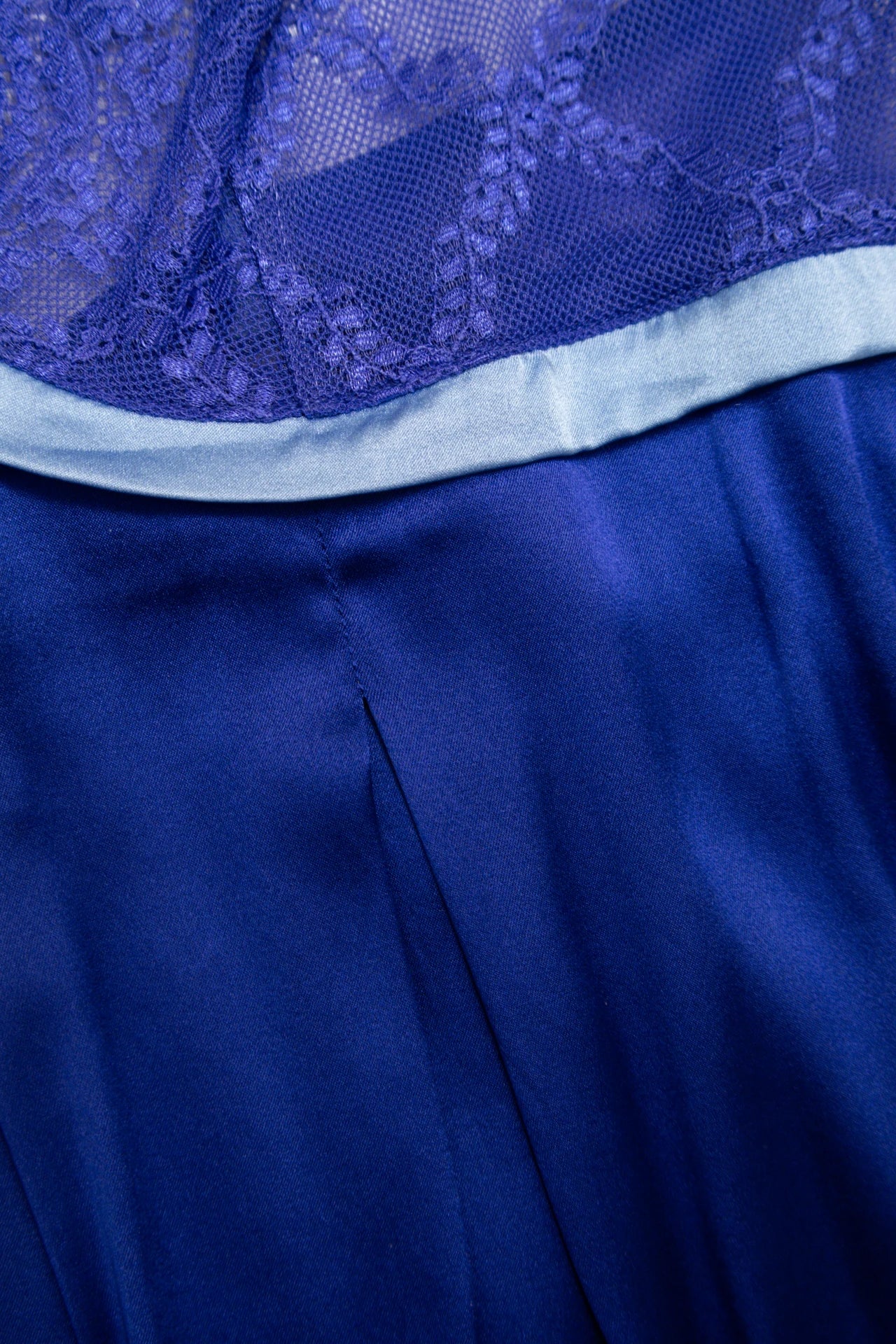 #119 Heidi Klum Intimates Satin Lace Babydoll Chemise Blue | c. | Size 10