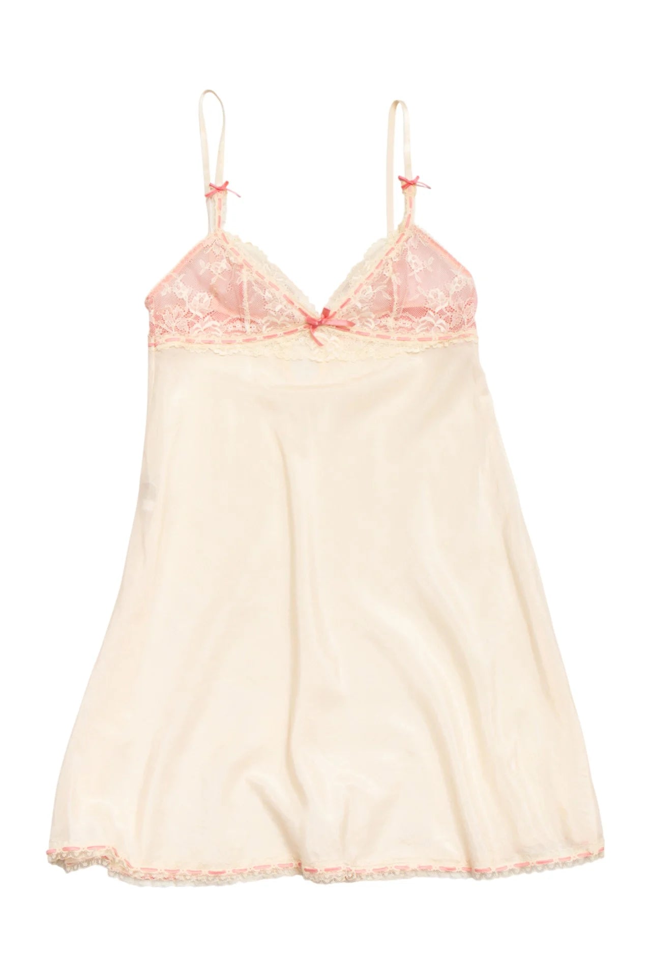 #121 Elle Macpherson Intimates Lace-trim Satin Babydoll Slip Beige | c. | Size 8