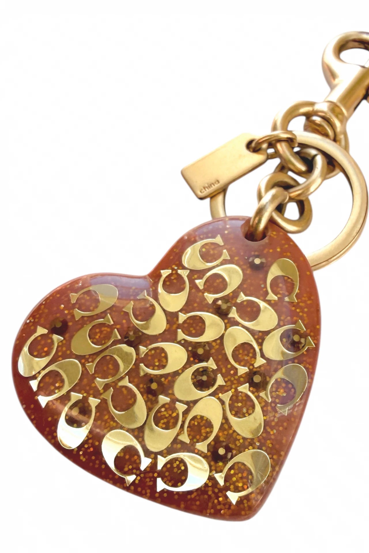 #6 Coach Accessory Keychain / Bag Charm Brown | c. | Size