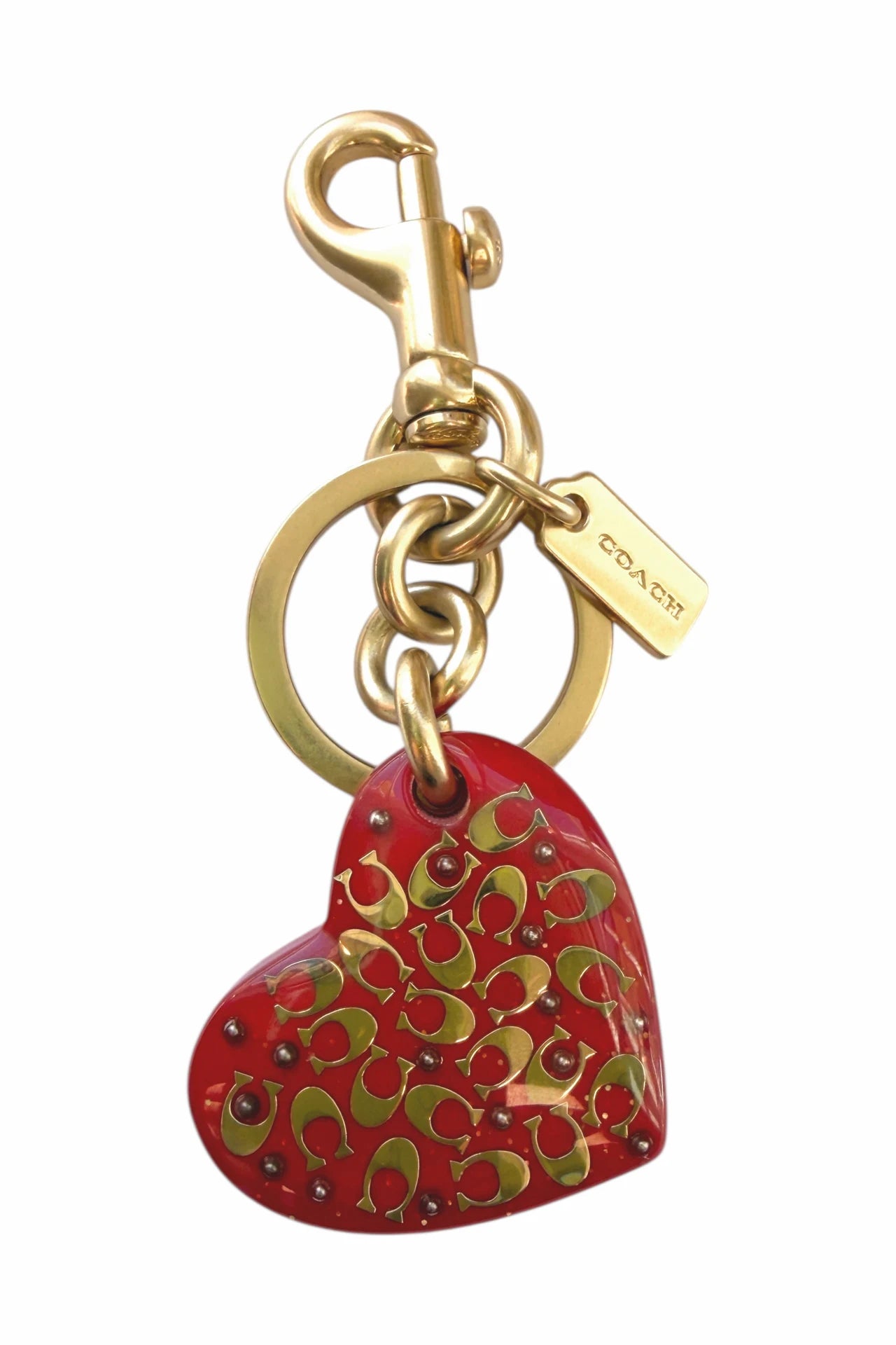 #9 Coach Accessory Keychain / Bag Charm Red | c. | Size